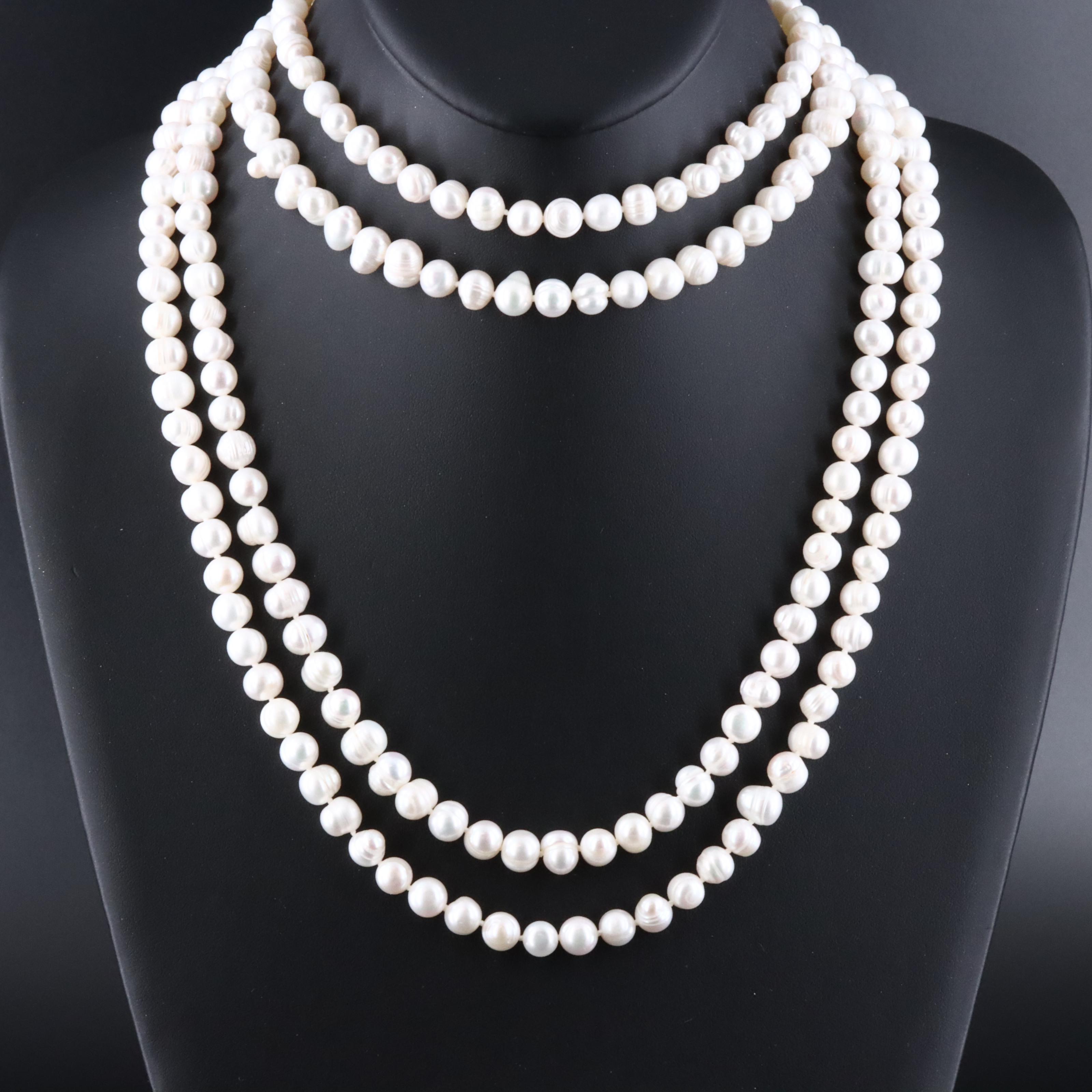 Rope Length Pearl Necklace