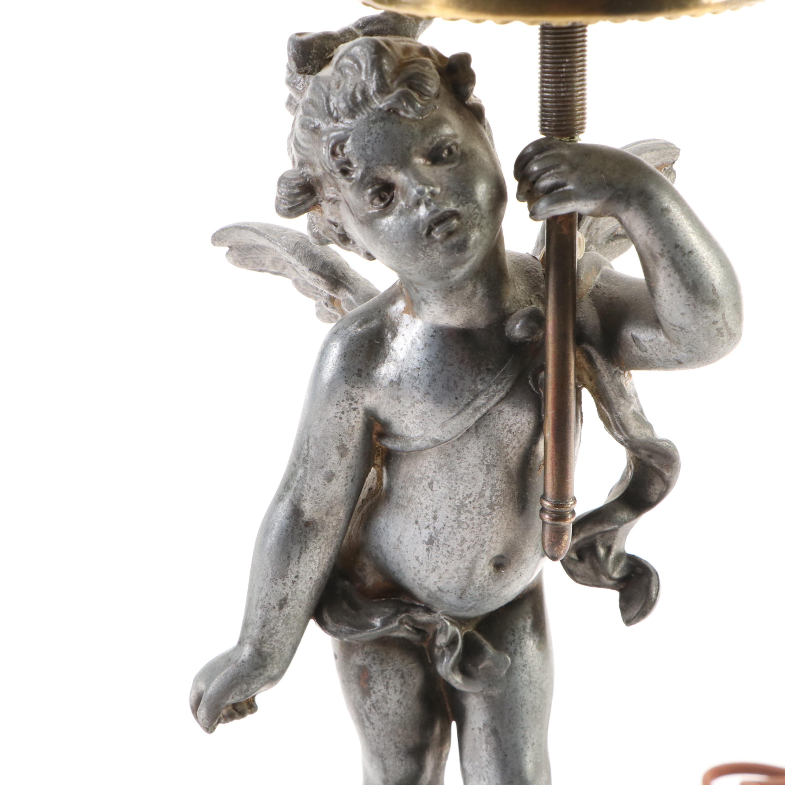 Victorian Miller Lamp Co. Banquet Oil Lamp with Ruffled Glass Shade, Adapted