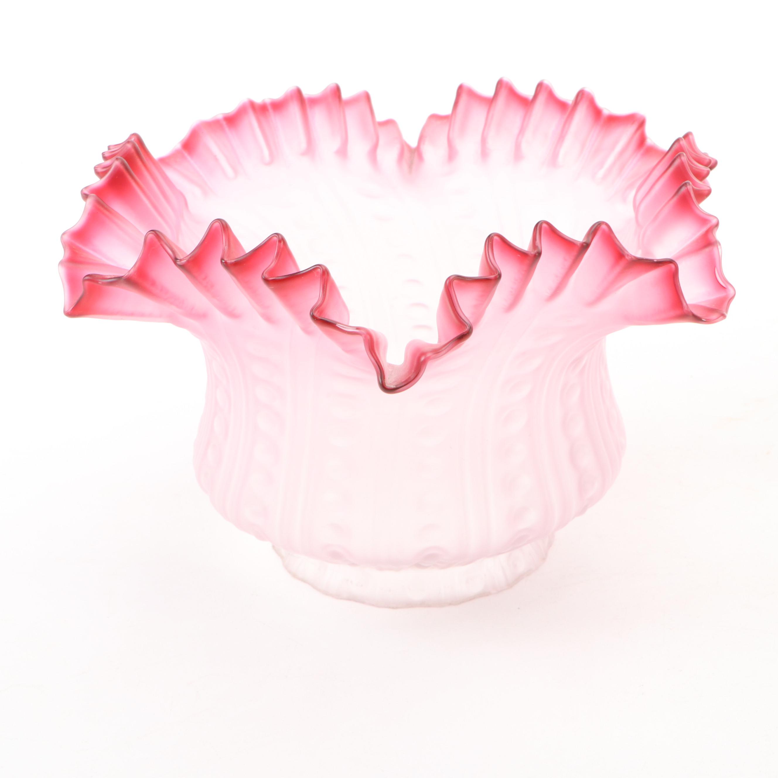 Victorian Miller Lamp Co. Banquet Oil Lamp with Ruffled Glass Shade, Adapted