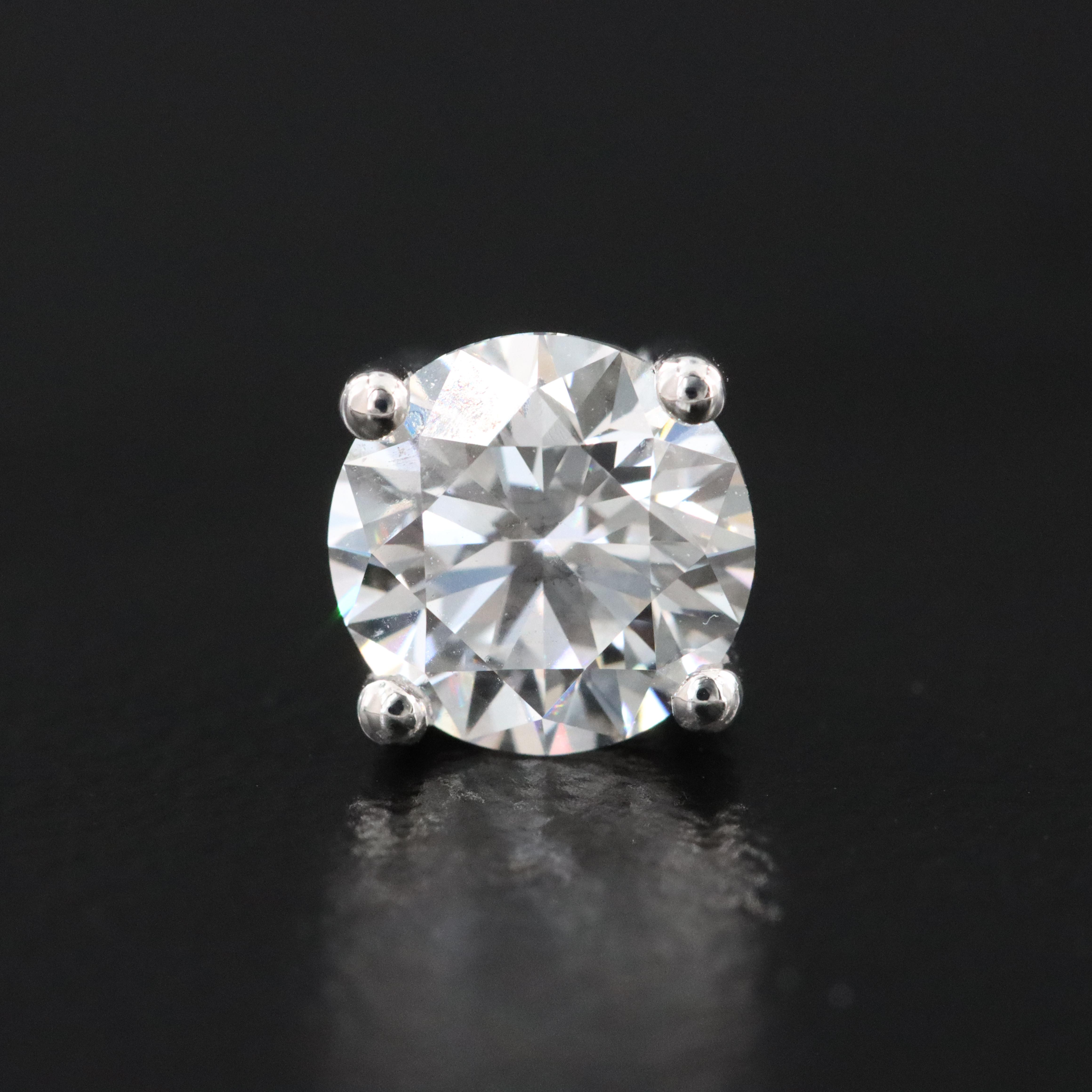 Platinum 2.11 CTW Lab Grown Diamond Solitaire Earrings with Online IGI Reports