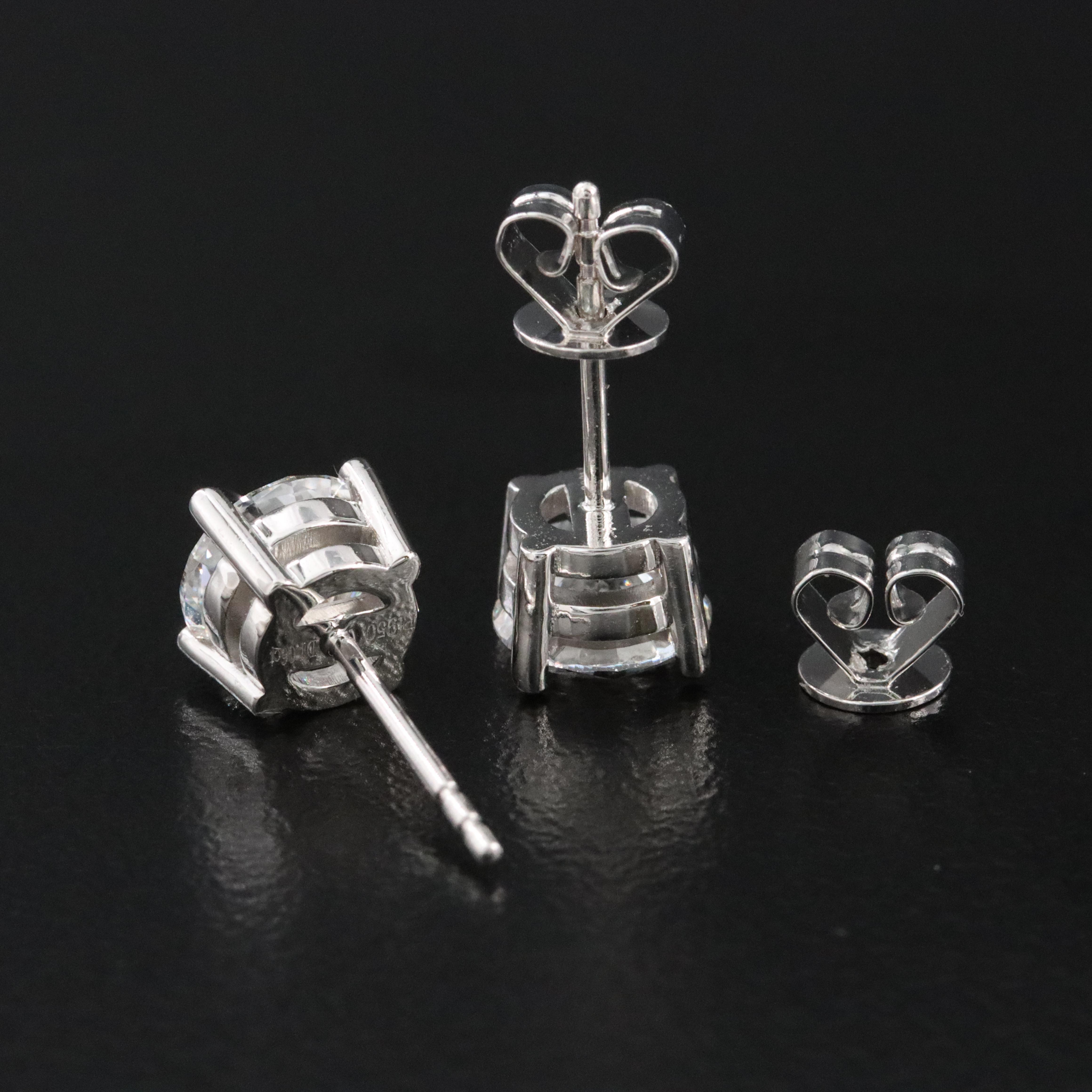 Platinum 2.11 CTW Lab Grown Diamond Solitaire Earrings with Online IGI Reports