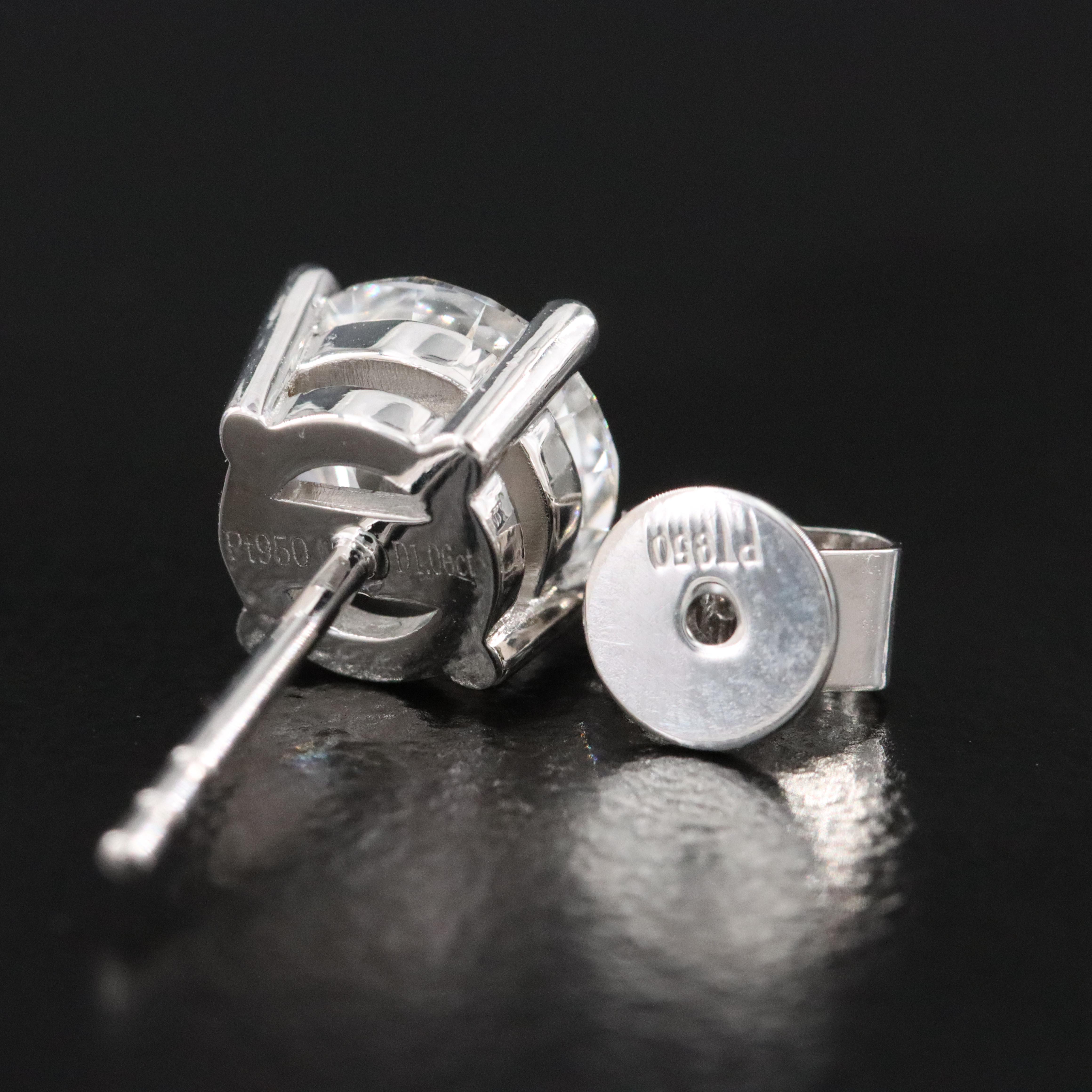 Platinum 2.11 CTW Lab Grown Diamond Solitaire Earrings with Online IGI Reports