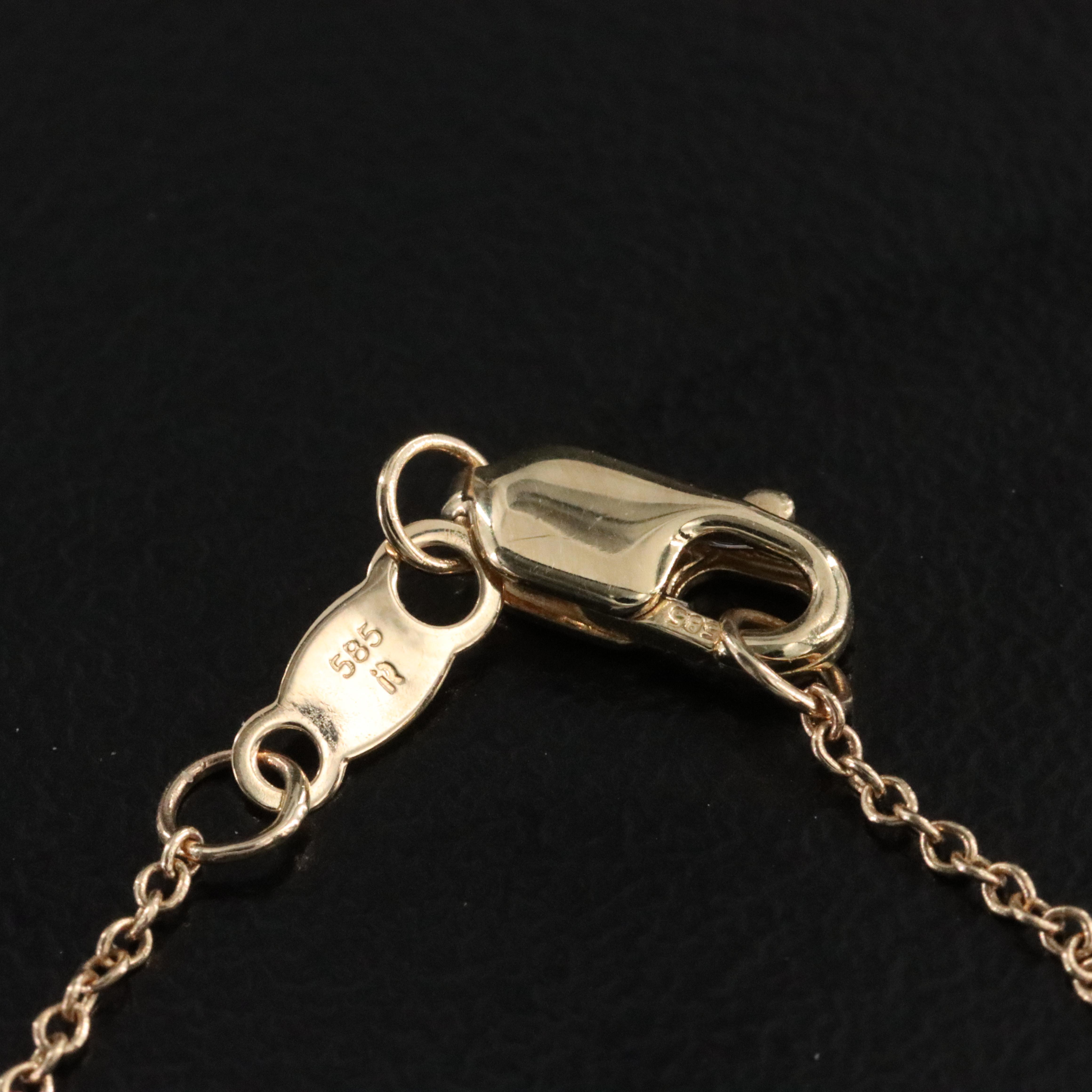 14K Diamond and Enamel Hamsa, Star and Evil Eye Necklace