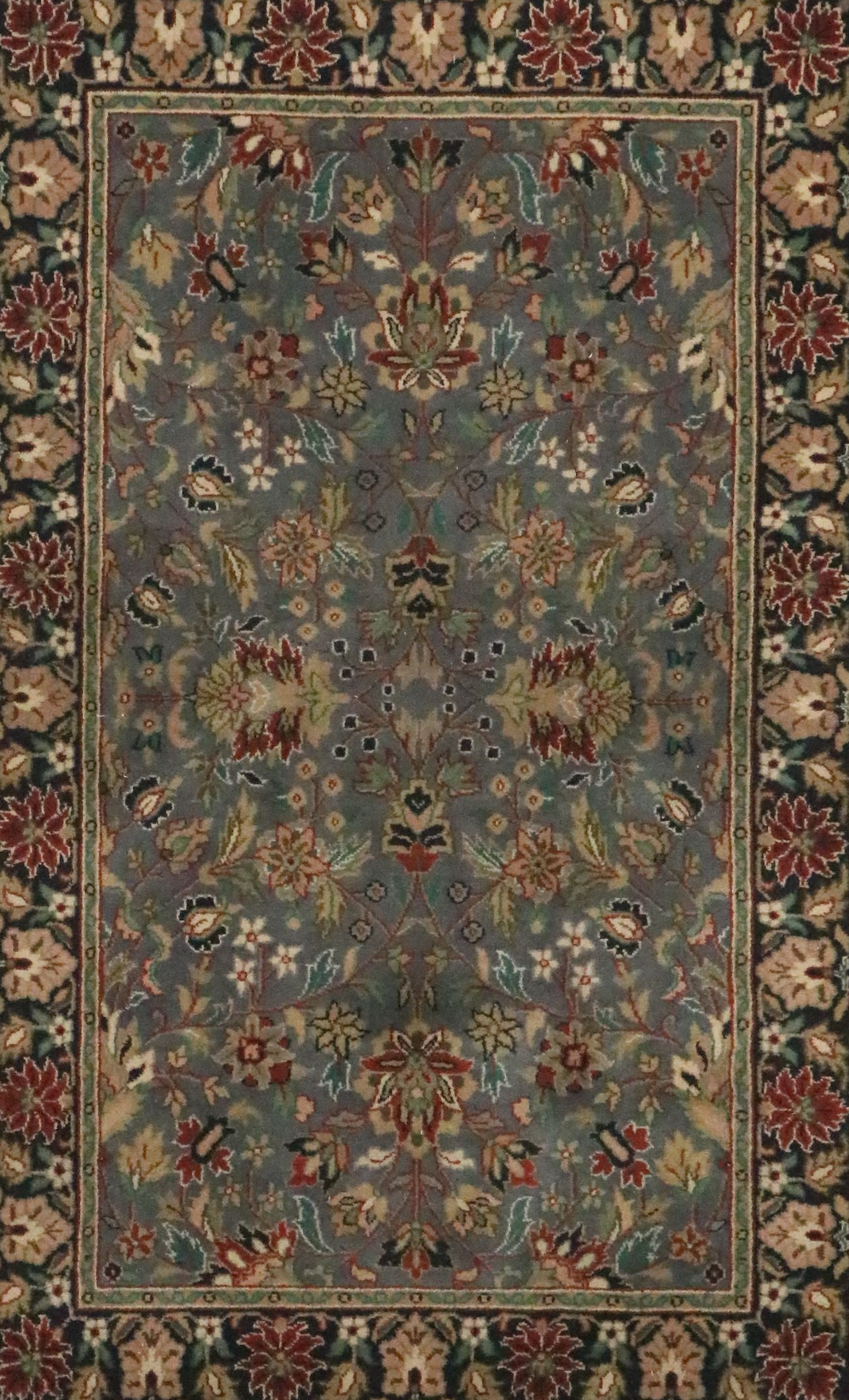 3'6 x 6' Hand-Knotted Indian Agra Area Rug