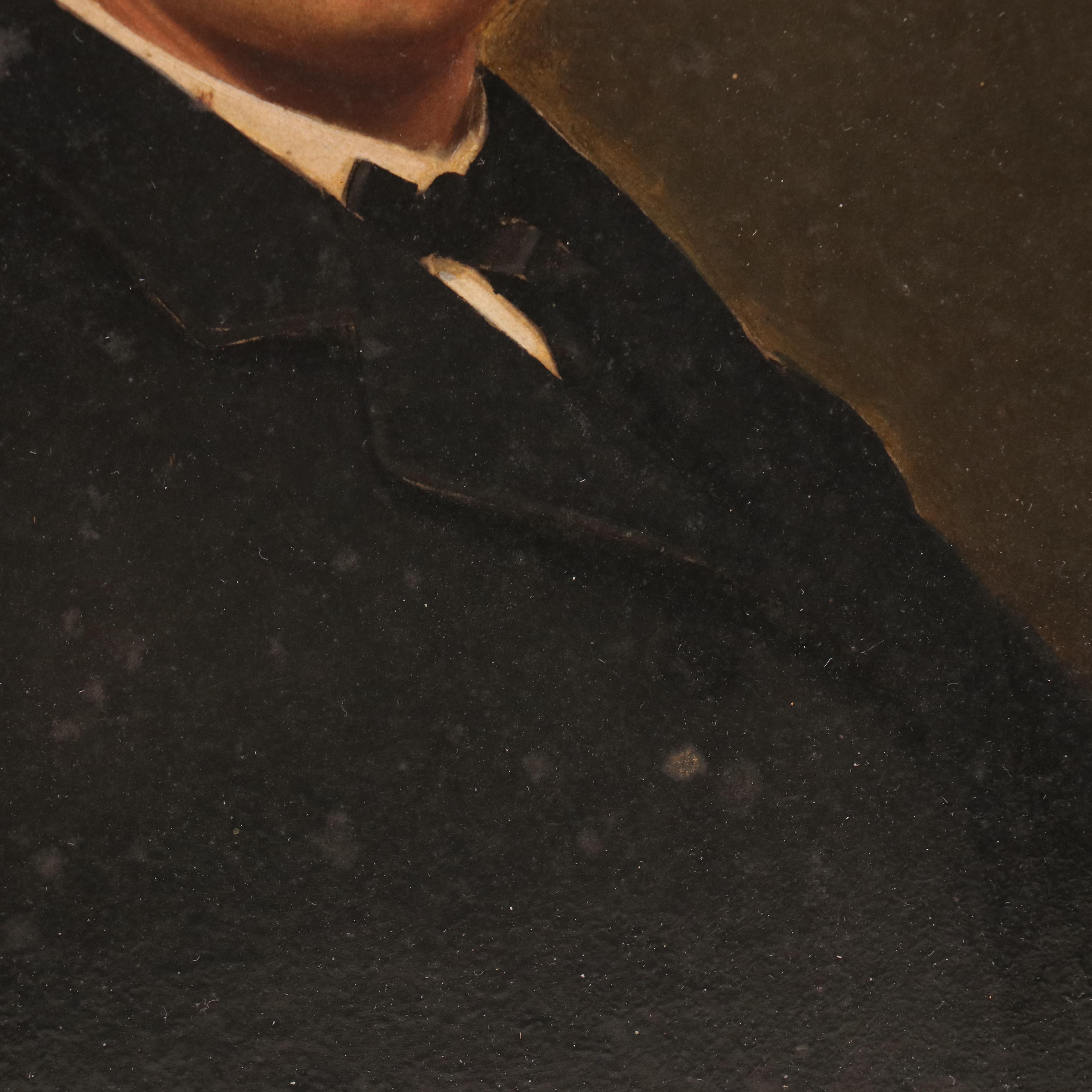 Half-Length Male Portrait Oil Painting, 19th Century