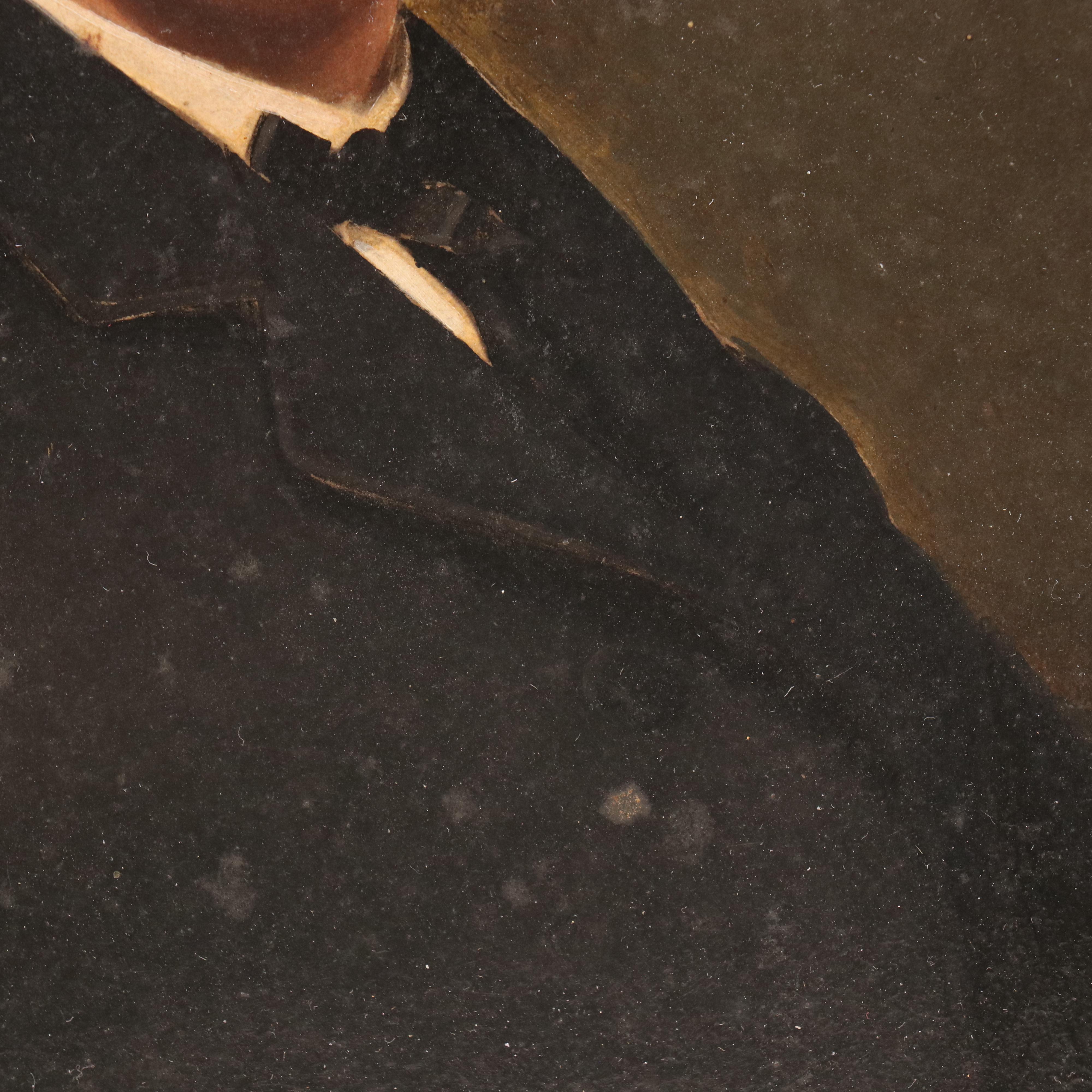 Half-Length Male Portrait Oil Painting, 19th Century