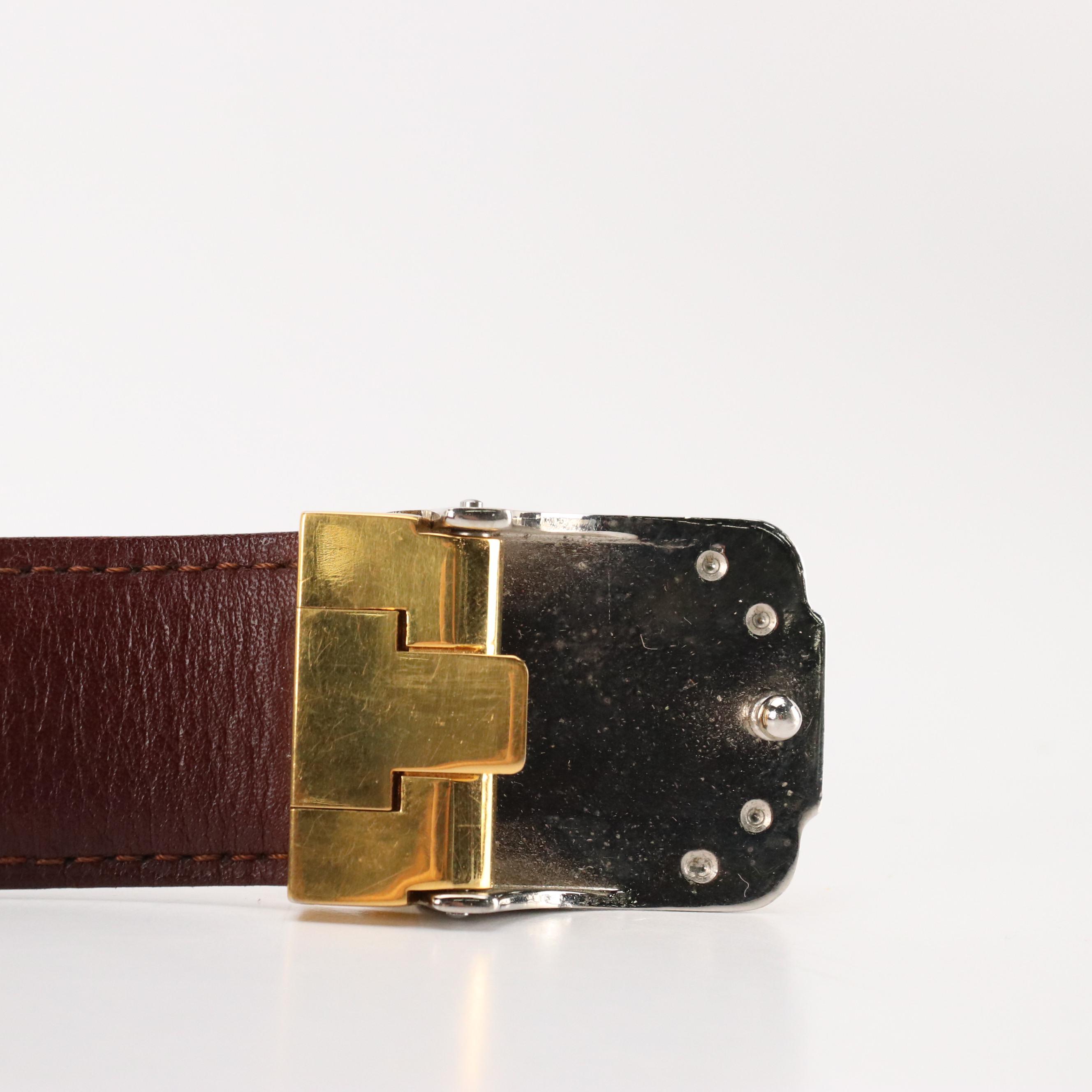 Must de Cartier Belt in Smooth Bordeaux Leather, With Box