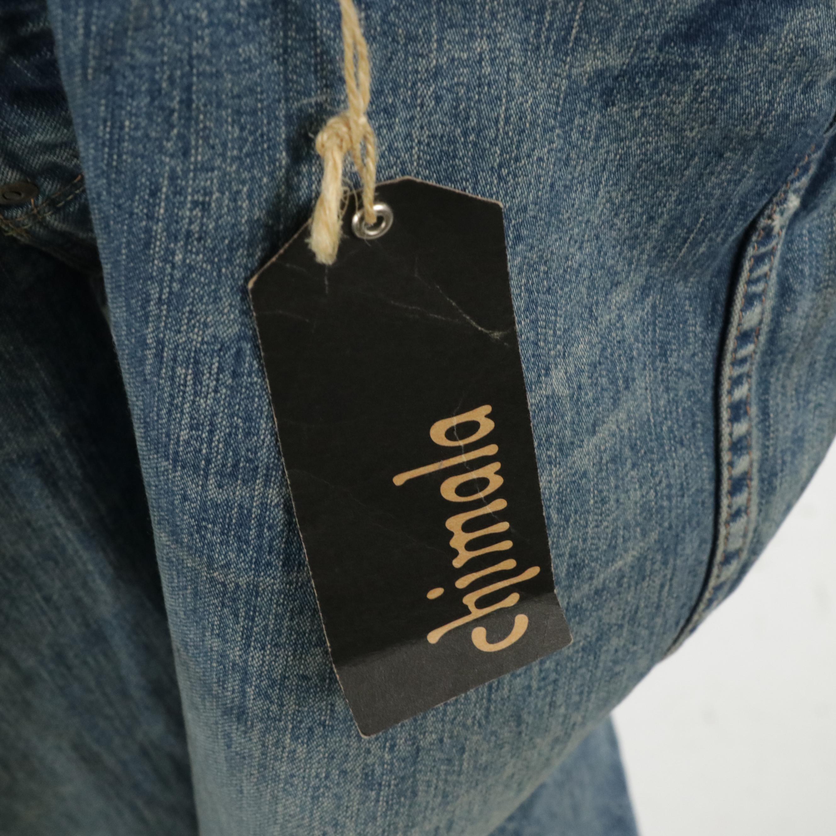 Chimala Button Fly Straight Leg Light Wash Jeans
