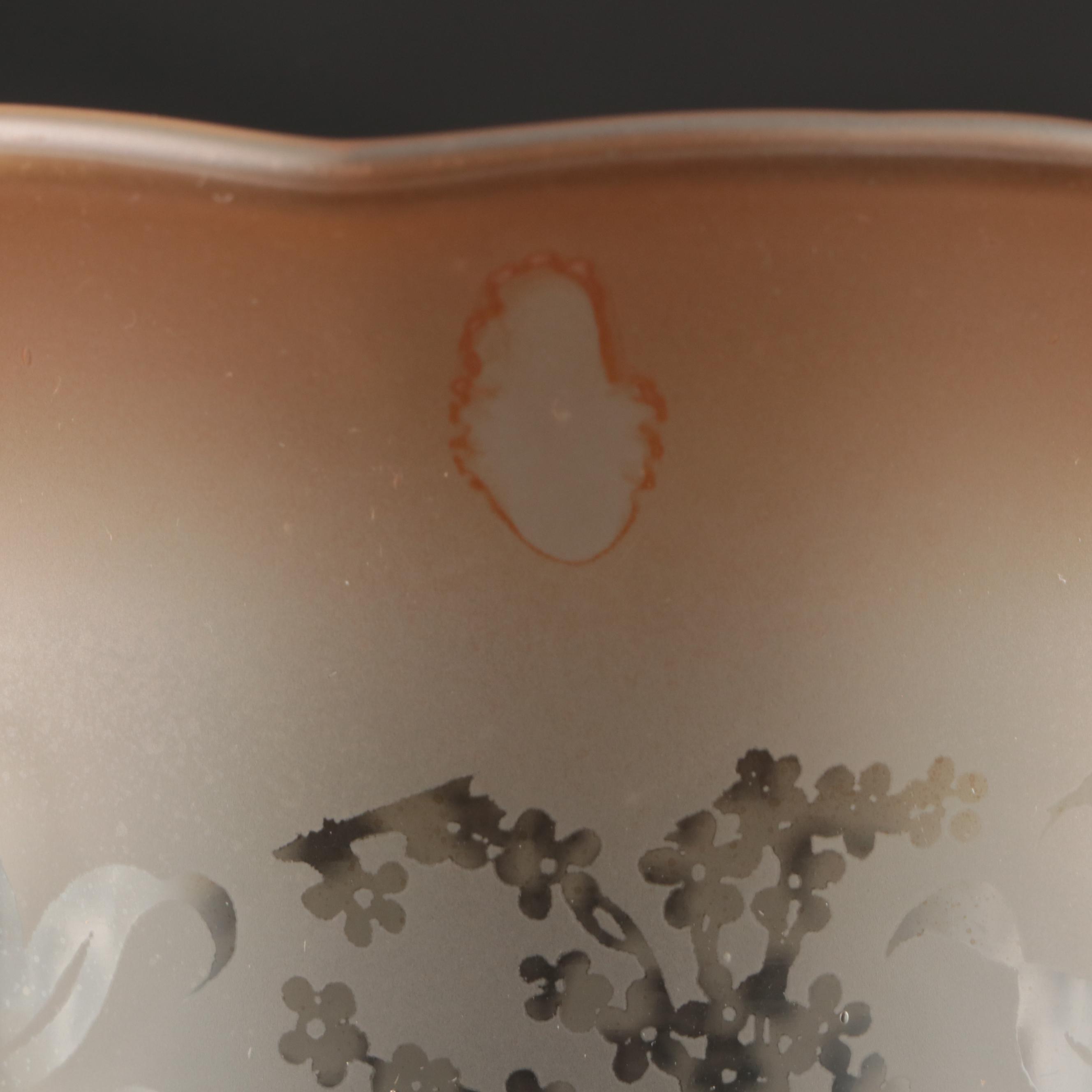 Optic Swirl with Pressed and Etched Glass Light Shades