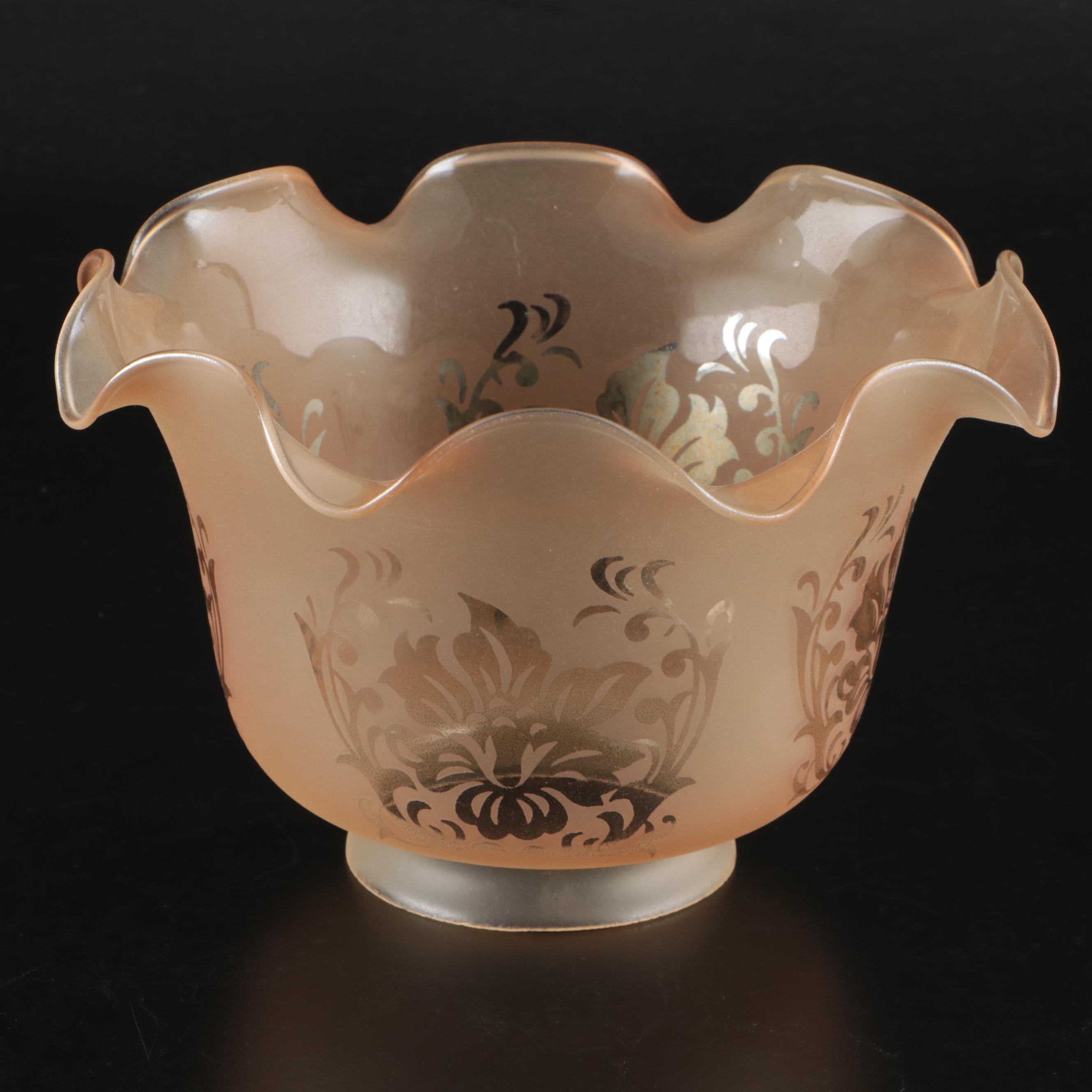 Optic Swirl with Pressed and Etched Glass Light Shades