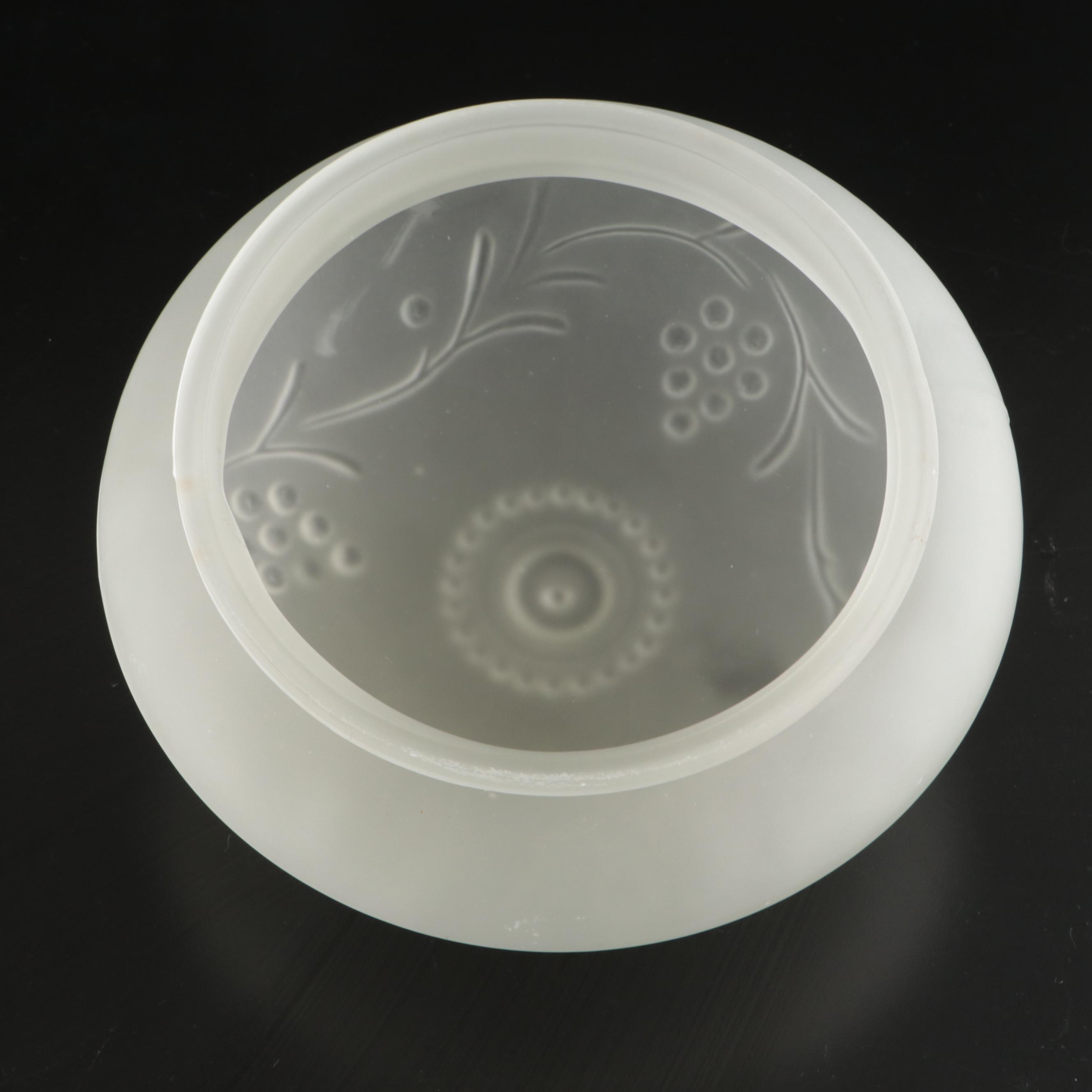 Optic Swirl with Pressed and Etched Glass Light Shades