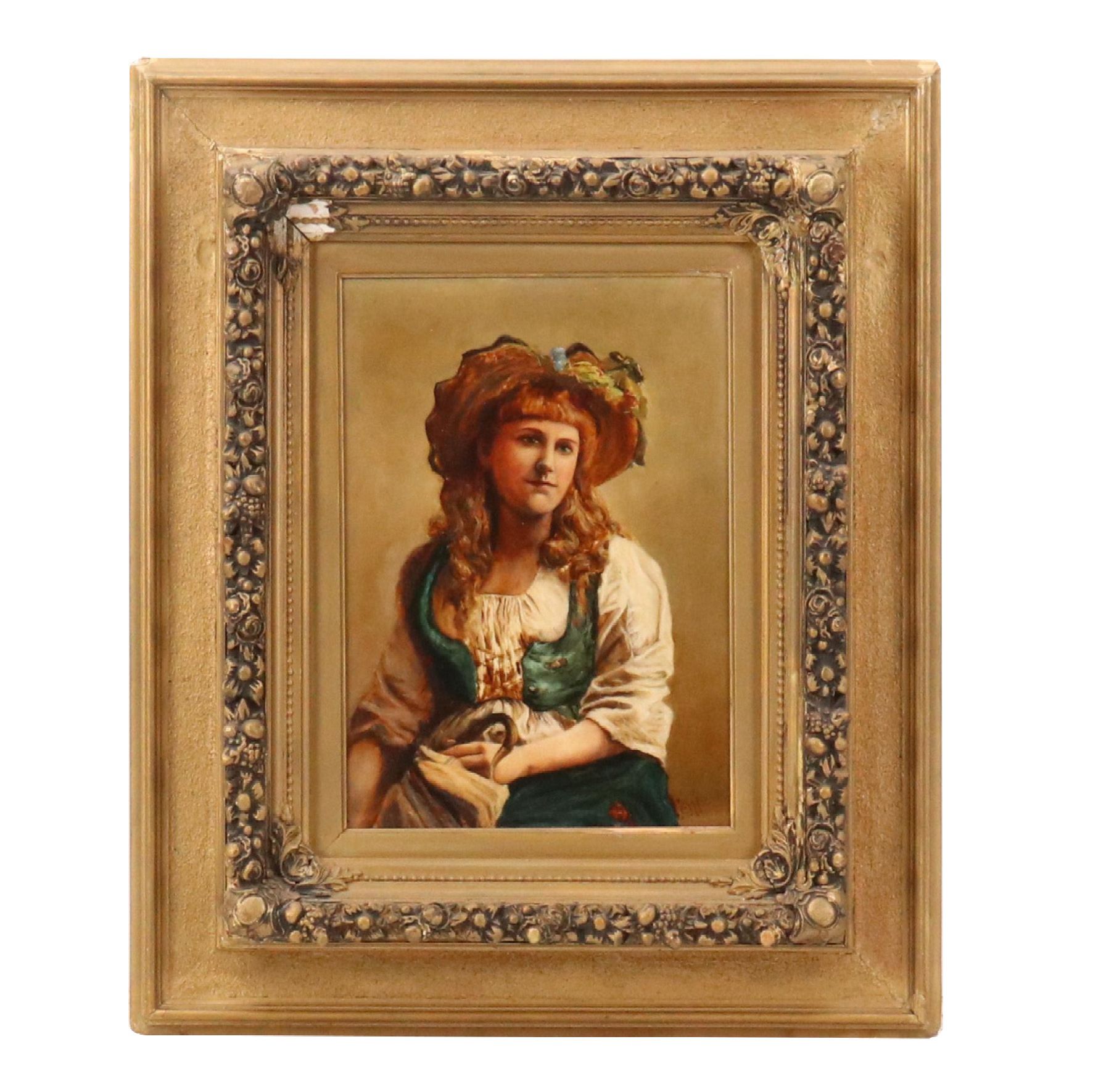 Portrait Oil Painting of Seated Woman