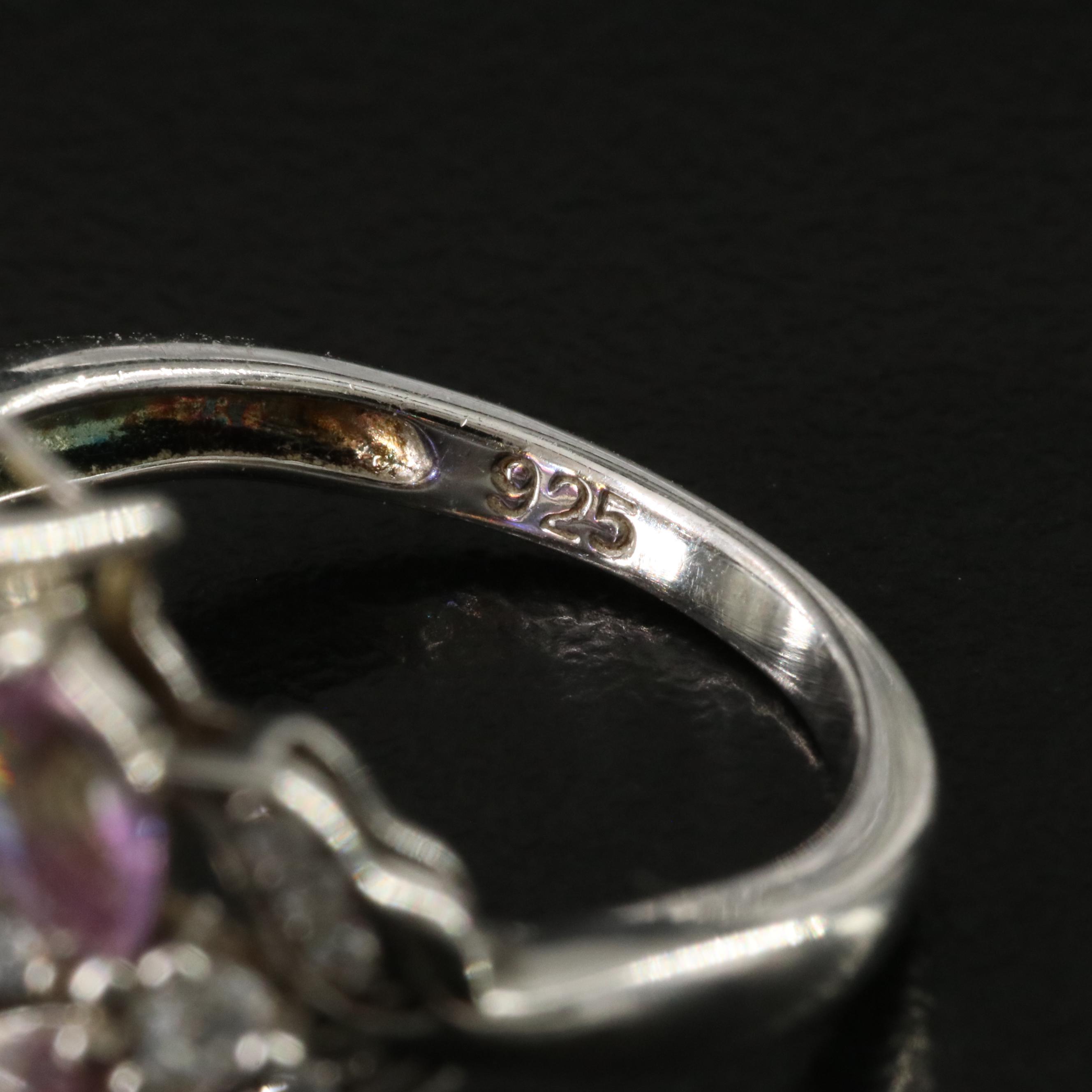 Sterling Ametrine and CZ Ring