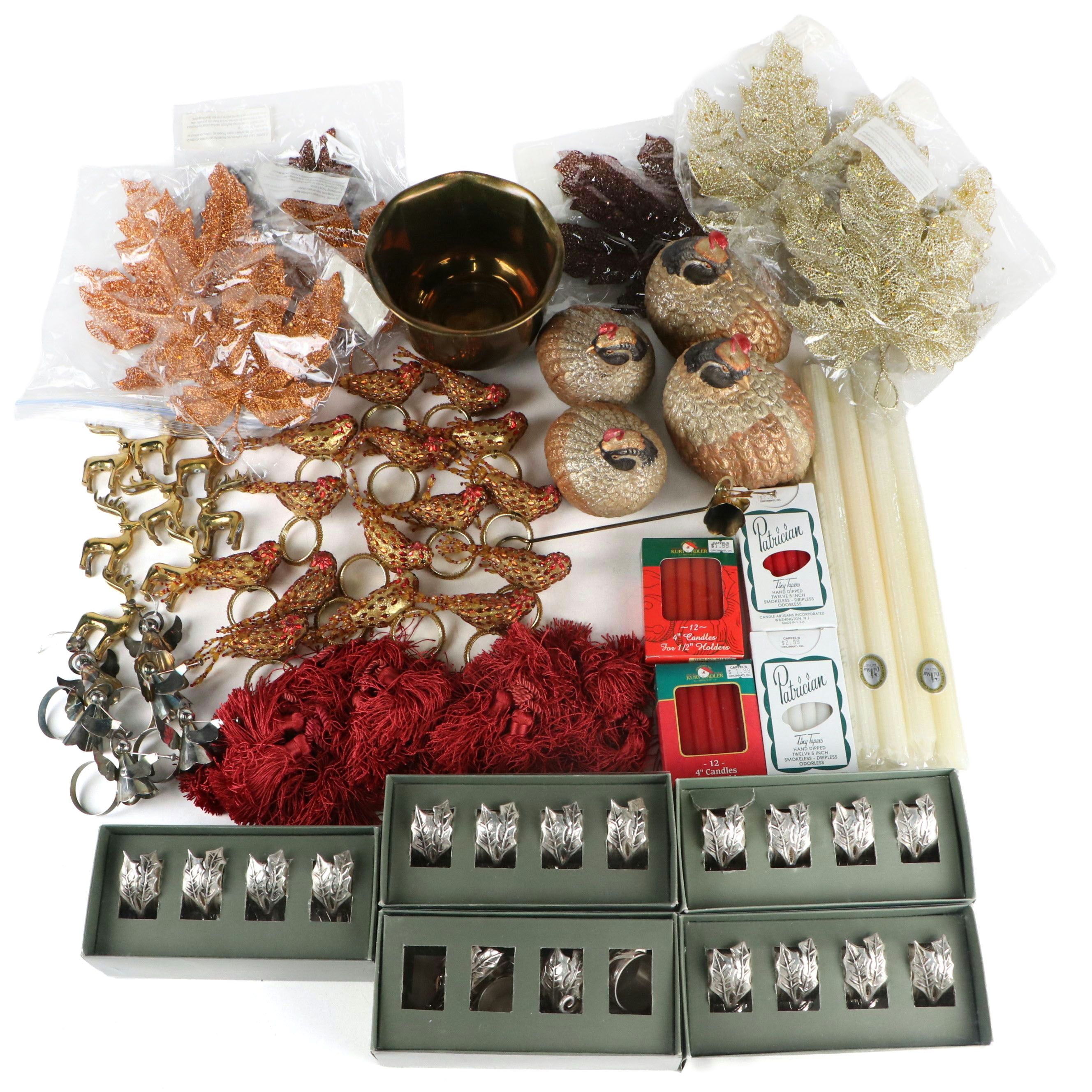 Silver Plate Angel Napkin Rings, Del Mar Beeswax Candles and More Seasonal Décor