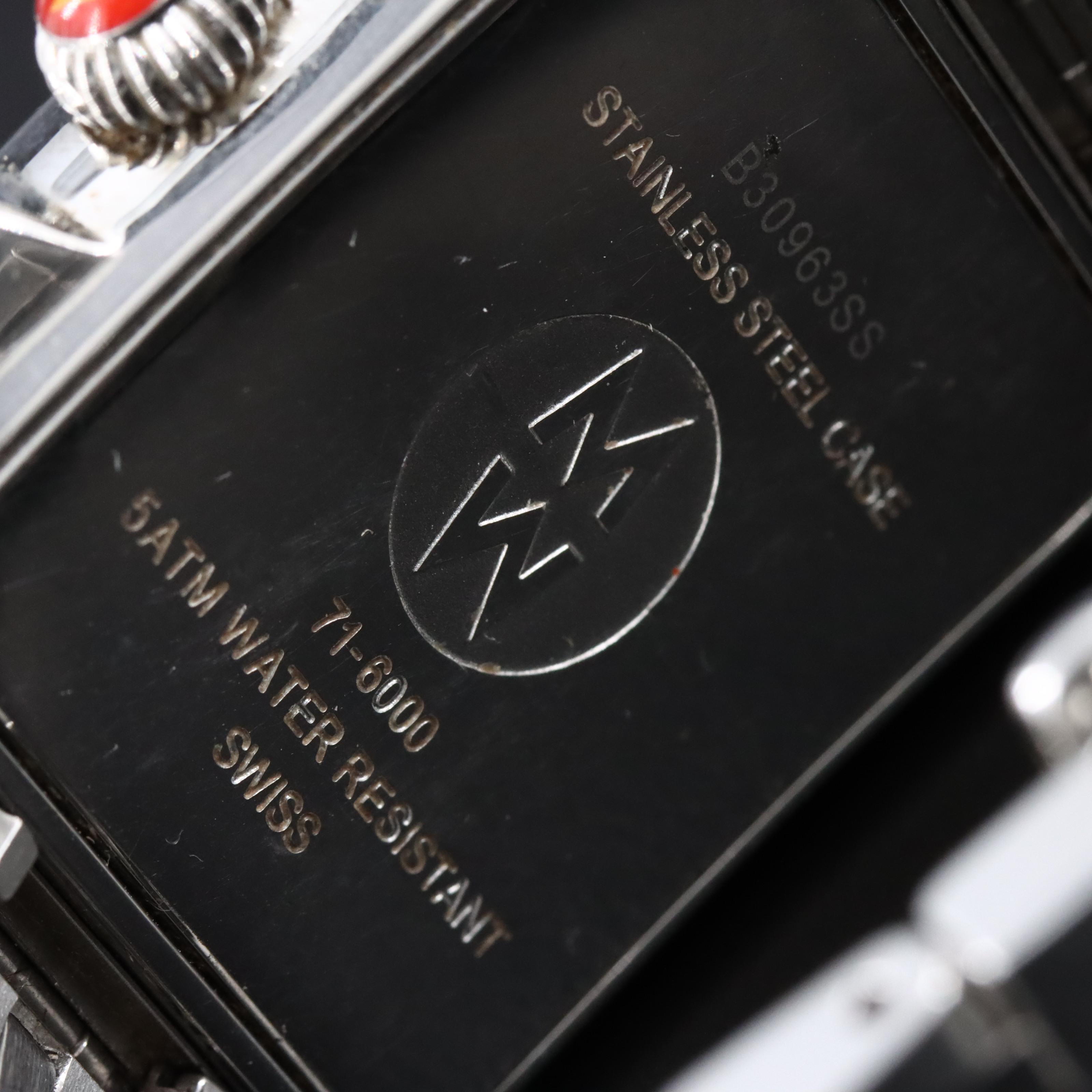 Michele Deco Diamond Chronograph Mother-of-Pearl Dial Stainless Steel Watch