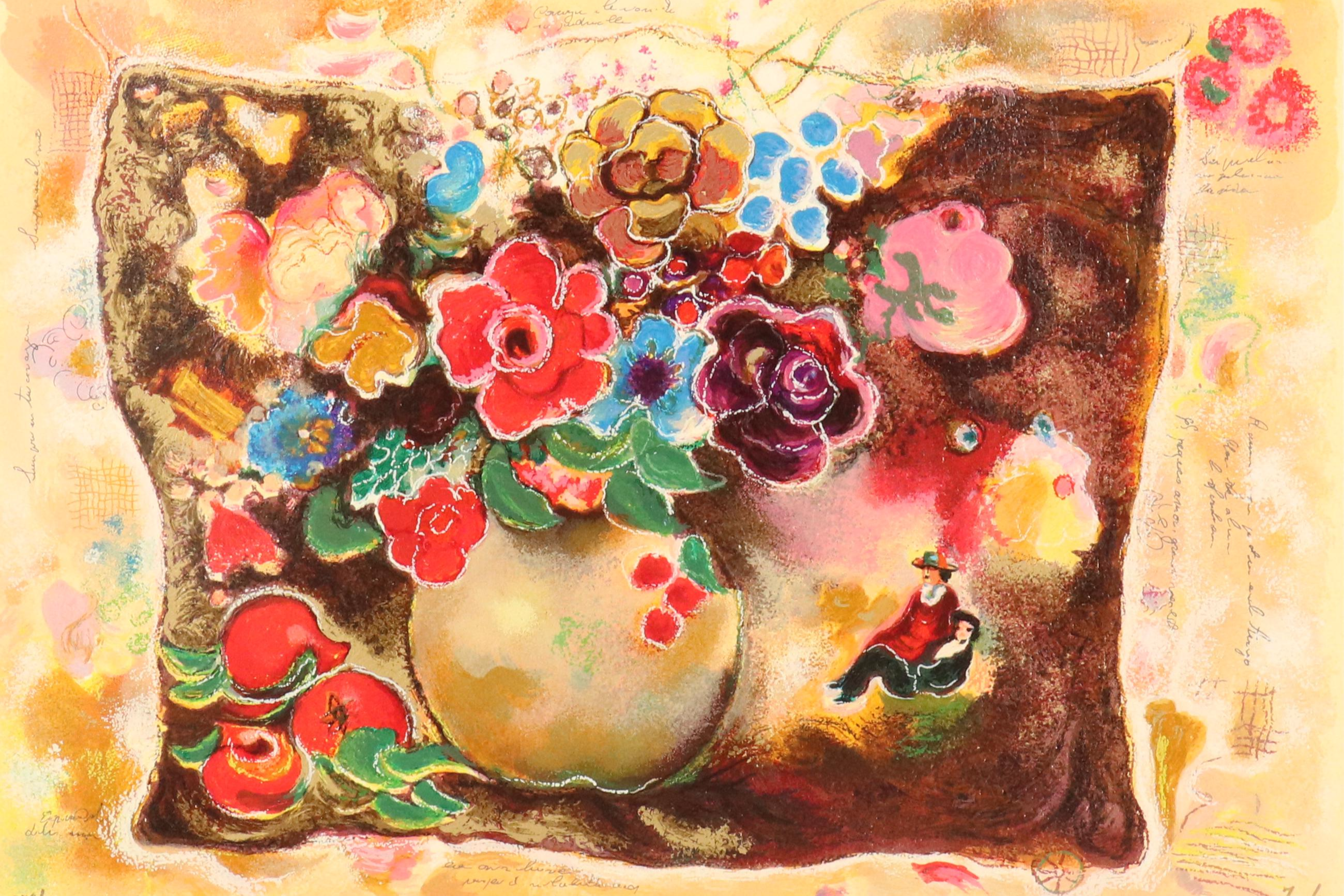 Zule Moskowitz Serigraph "Floral Vase"