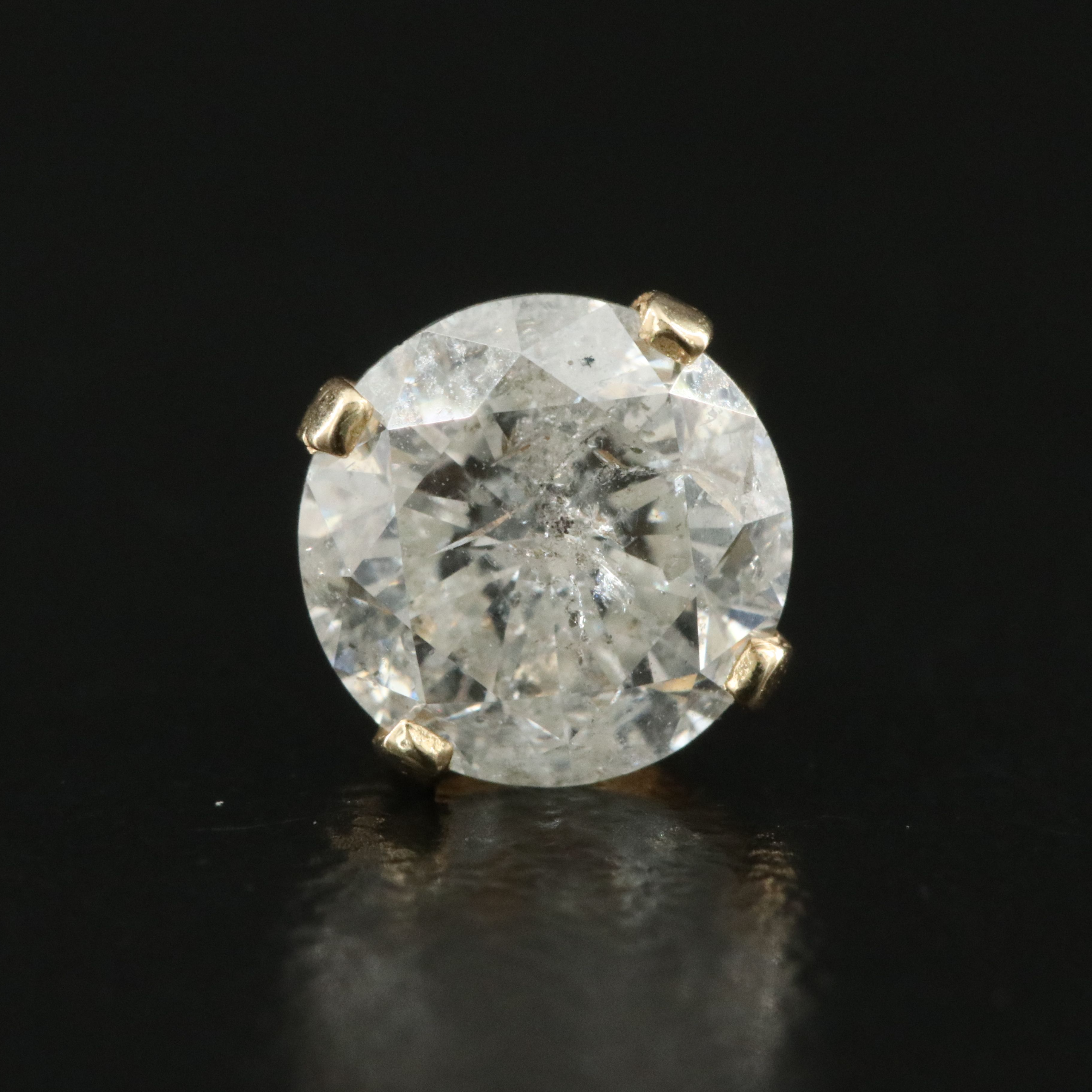 Single 14K 1.16 CT Solitaire Stud Earring