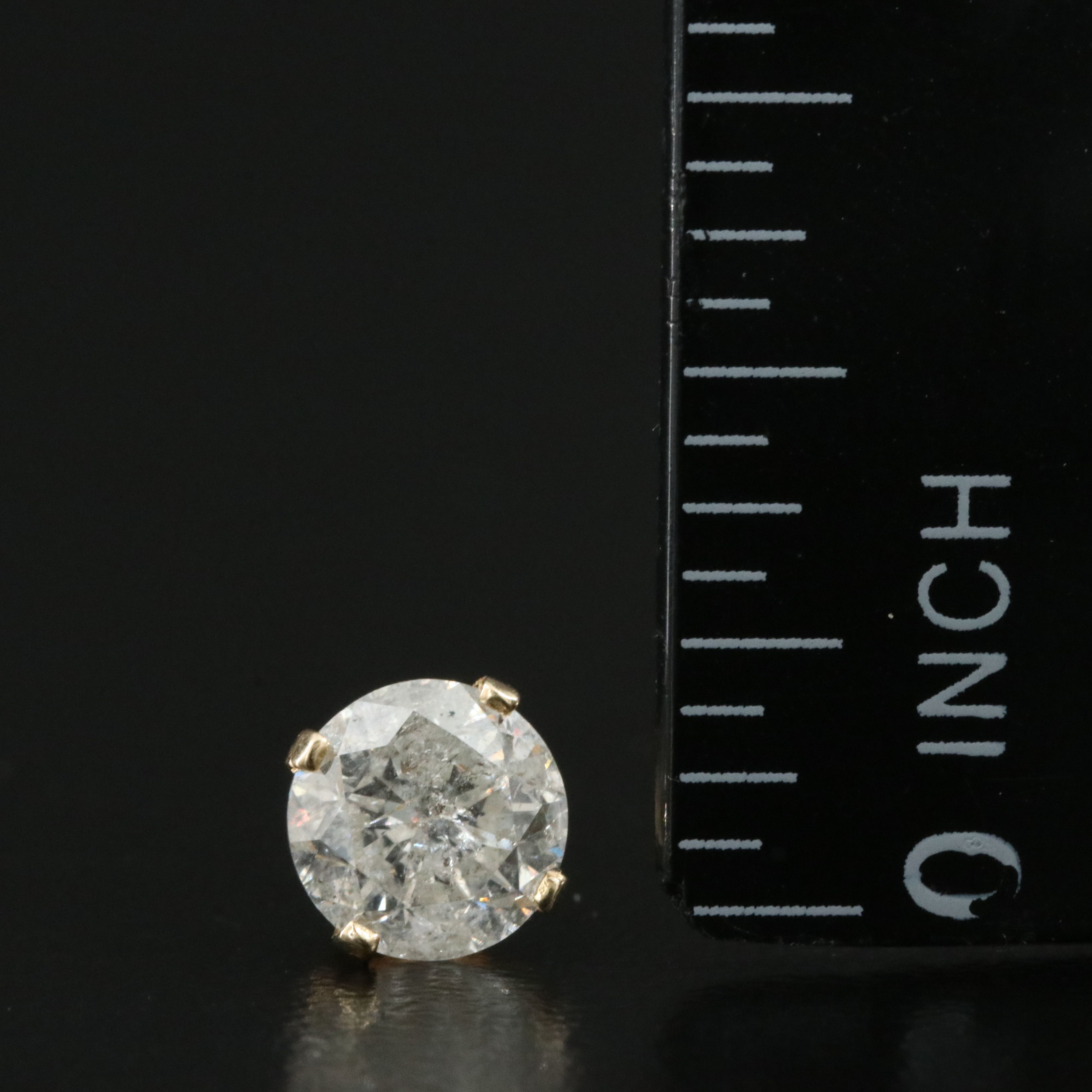 Single 14K 1.16 CT Solitaire Stud Earring
