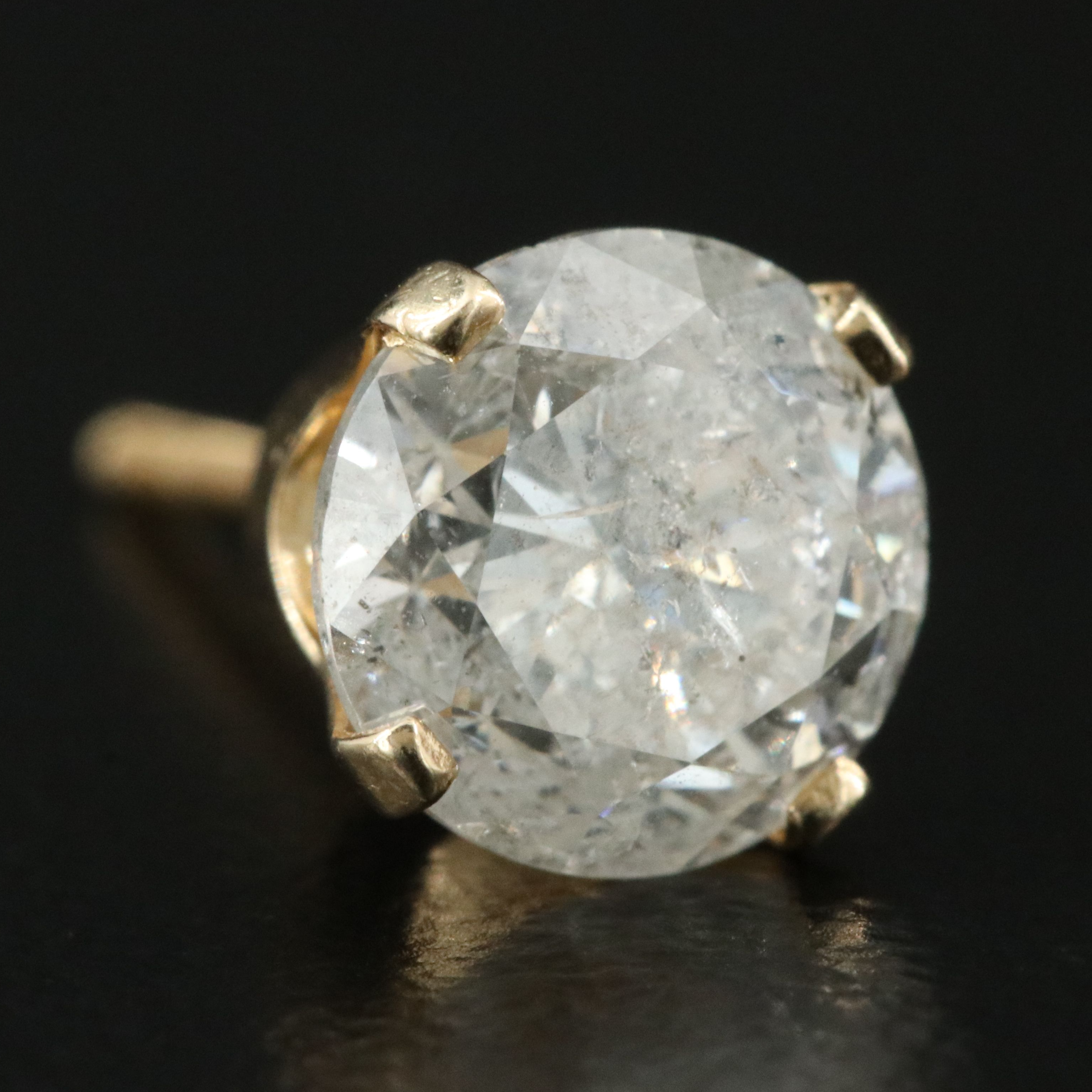 Single 14K 1.16 CT Solitaire Stud Earring