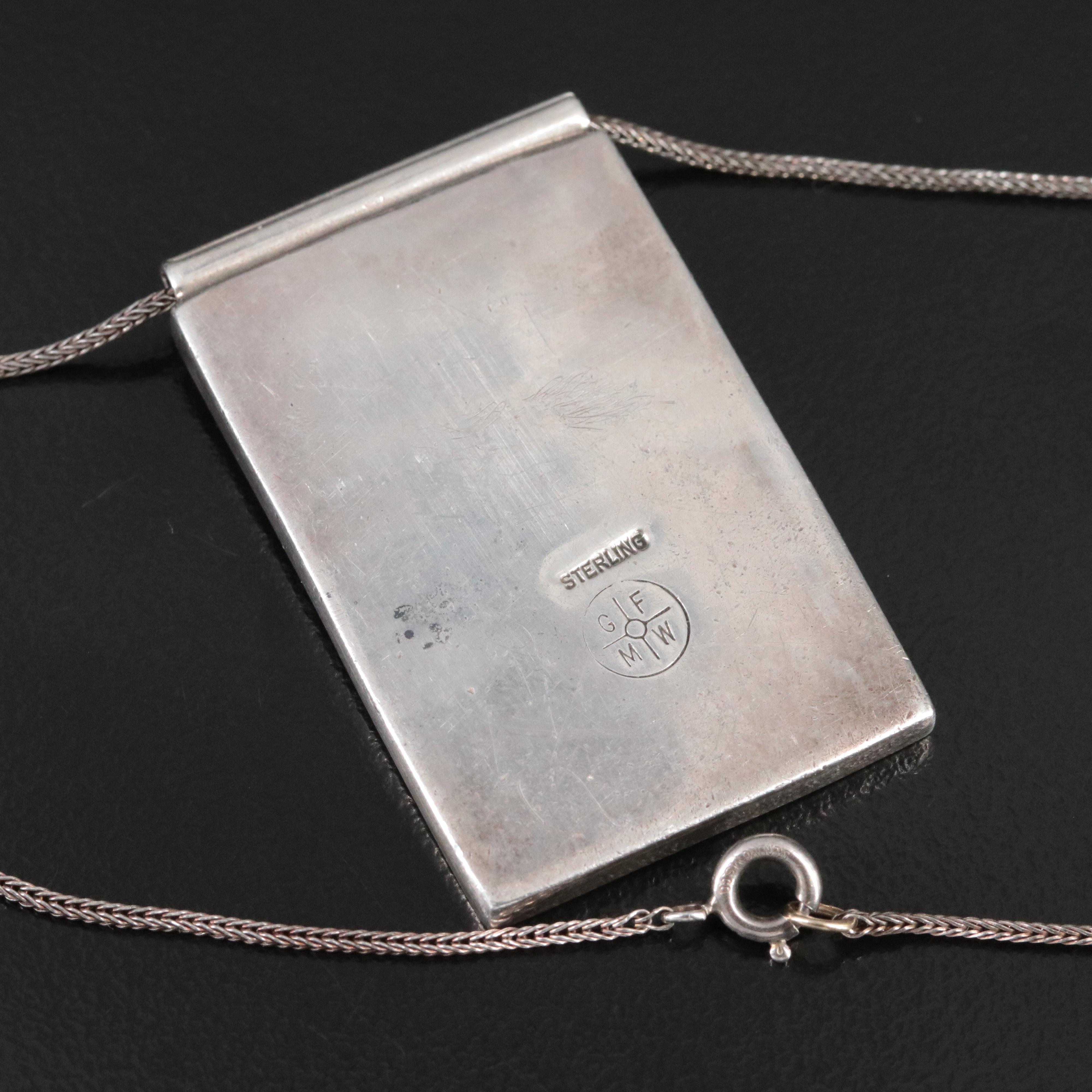 Sterling Tiger's Eye Panther Pendant Necklace