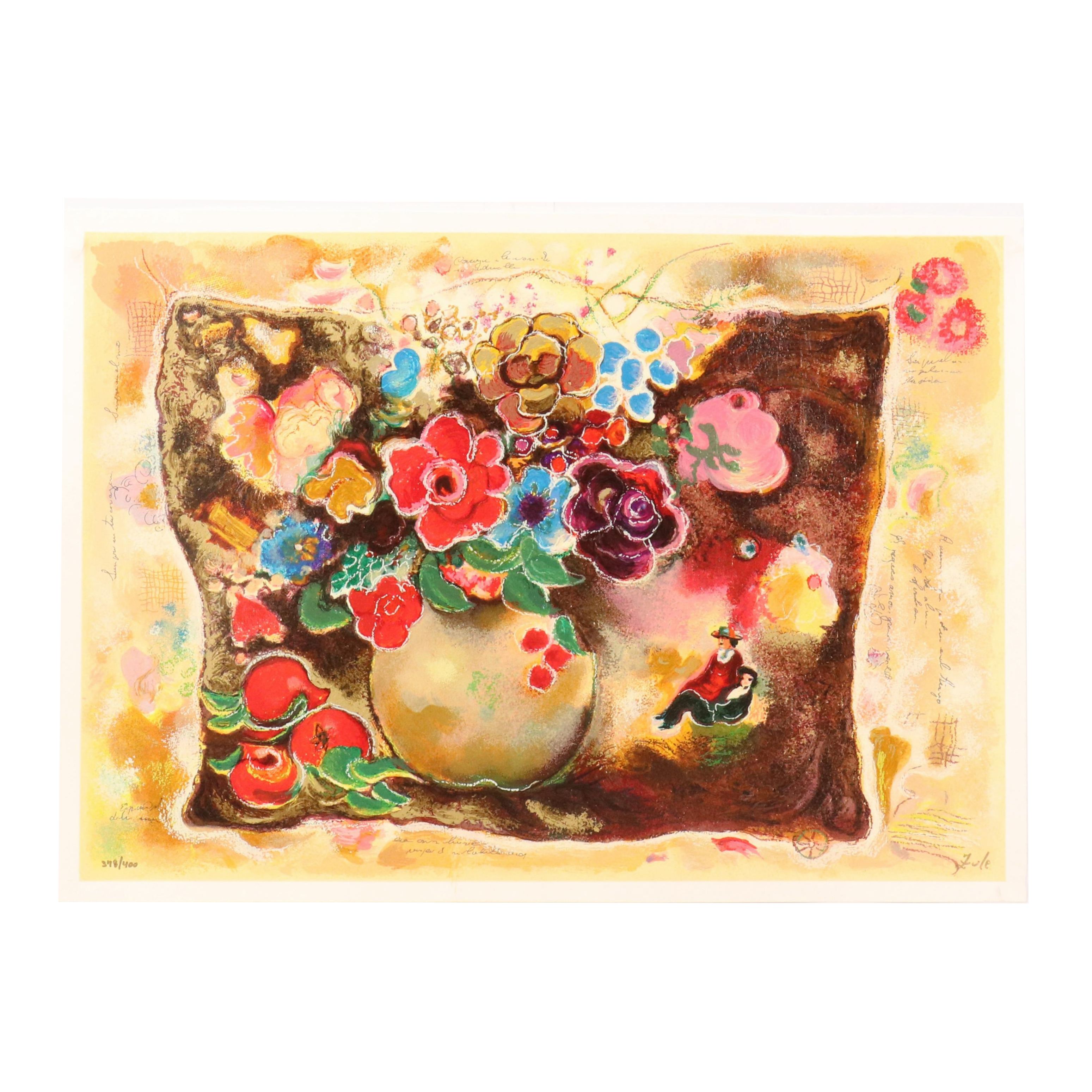 Zule Moskowitz Serigraph "Floral Vase"