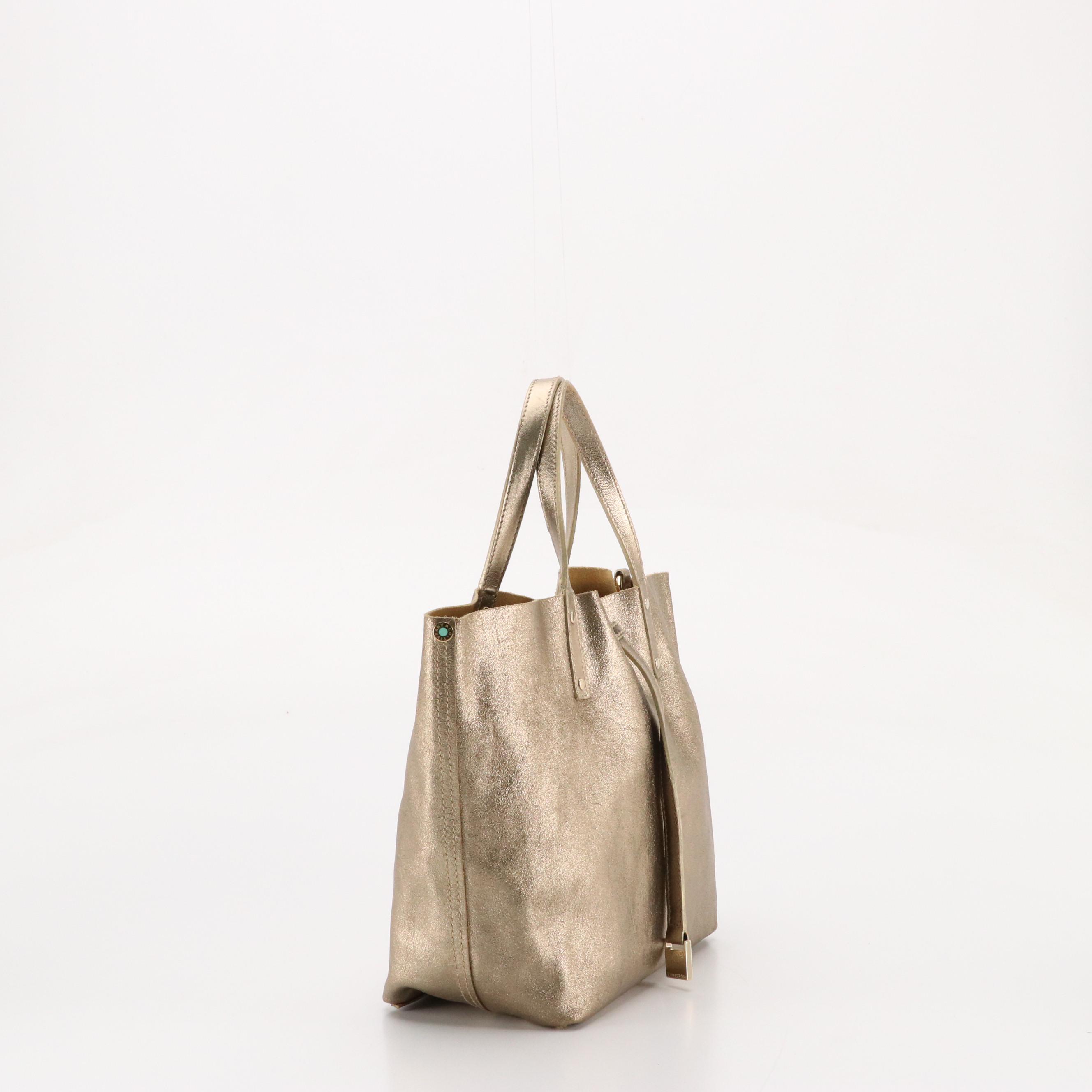 Tiffany & Co. Small Reversible Tote in Metallic Leather and Brown Suede