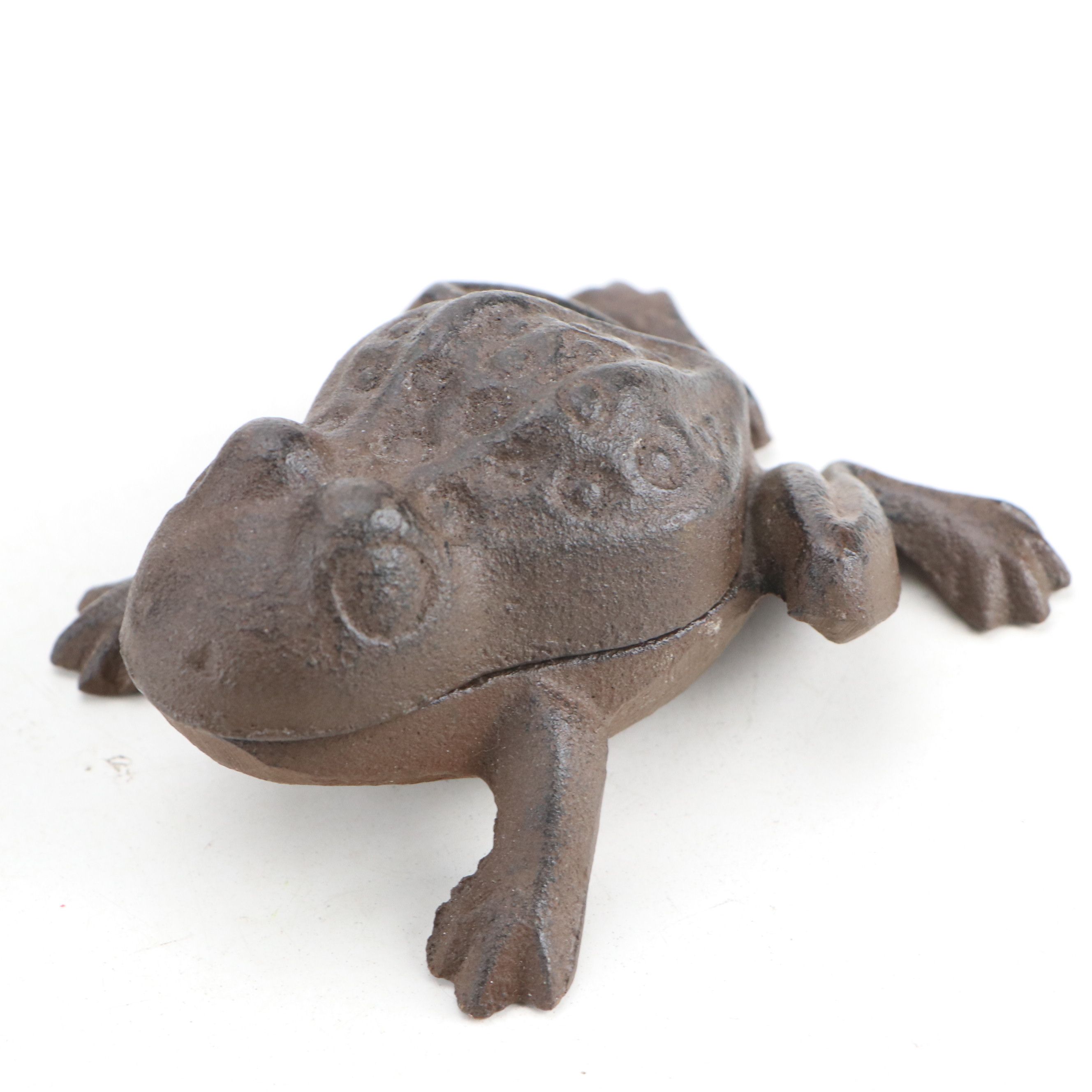 Painted Cast Iron Monkey and Rabbit Banks, Frog Box and Dog Figurine