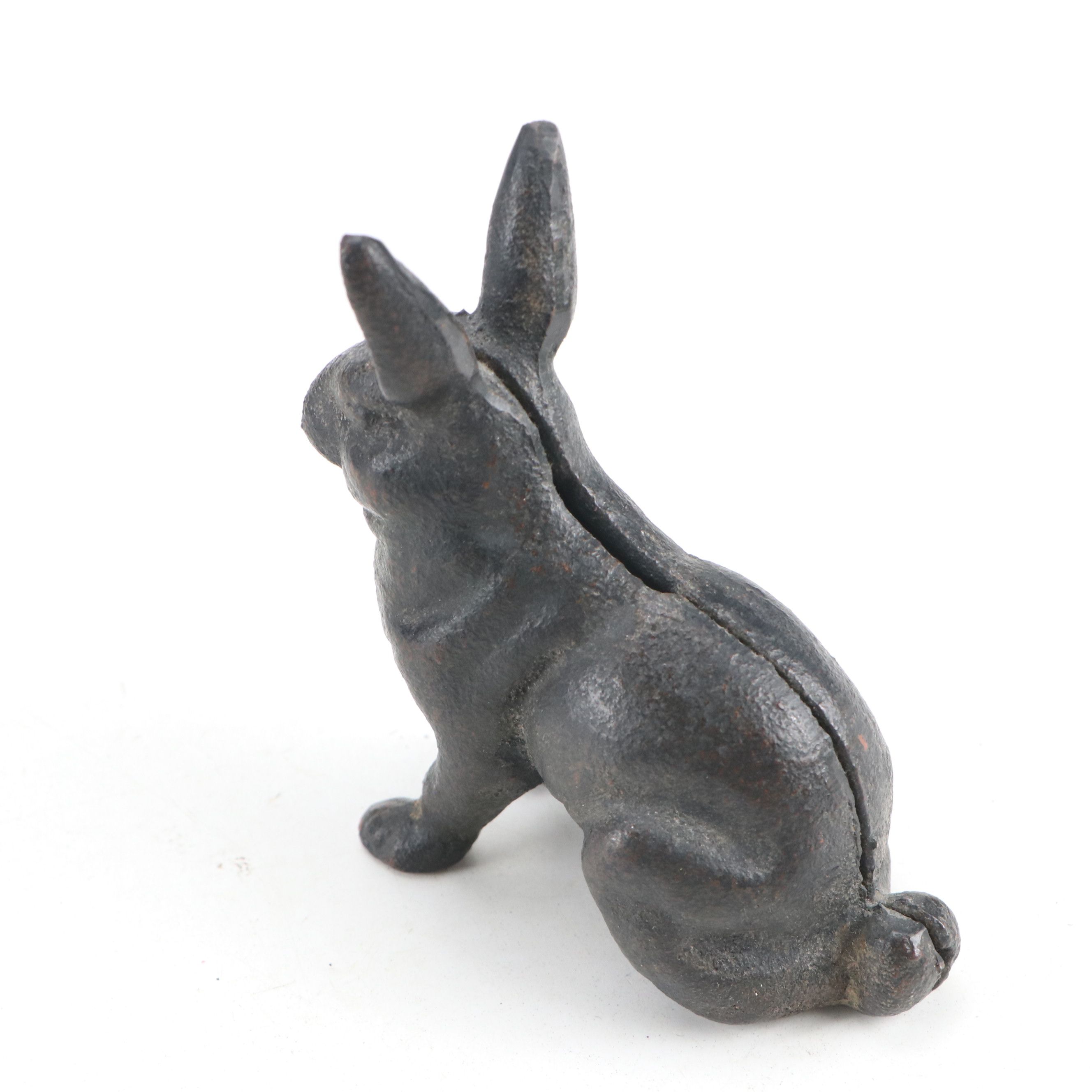 Painted Cast Iron Monkey and Rabbit Banks, Frog Box and Dog Figurine