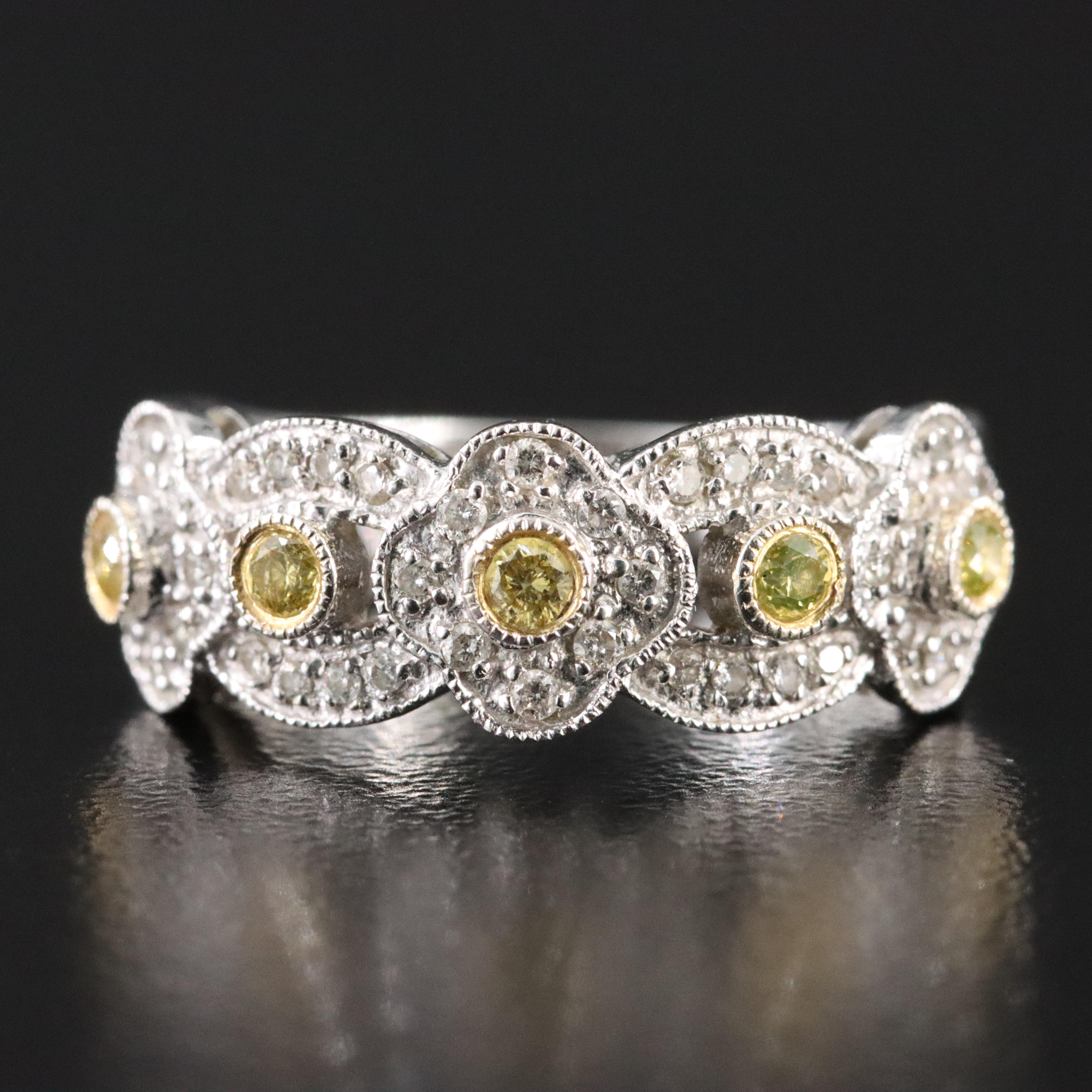 14K 0.37 CTW Lab Grown Diamond Floral Ring