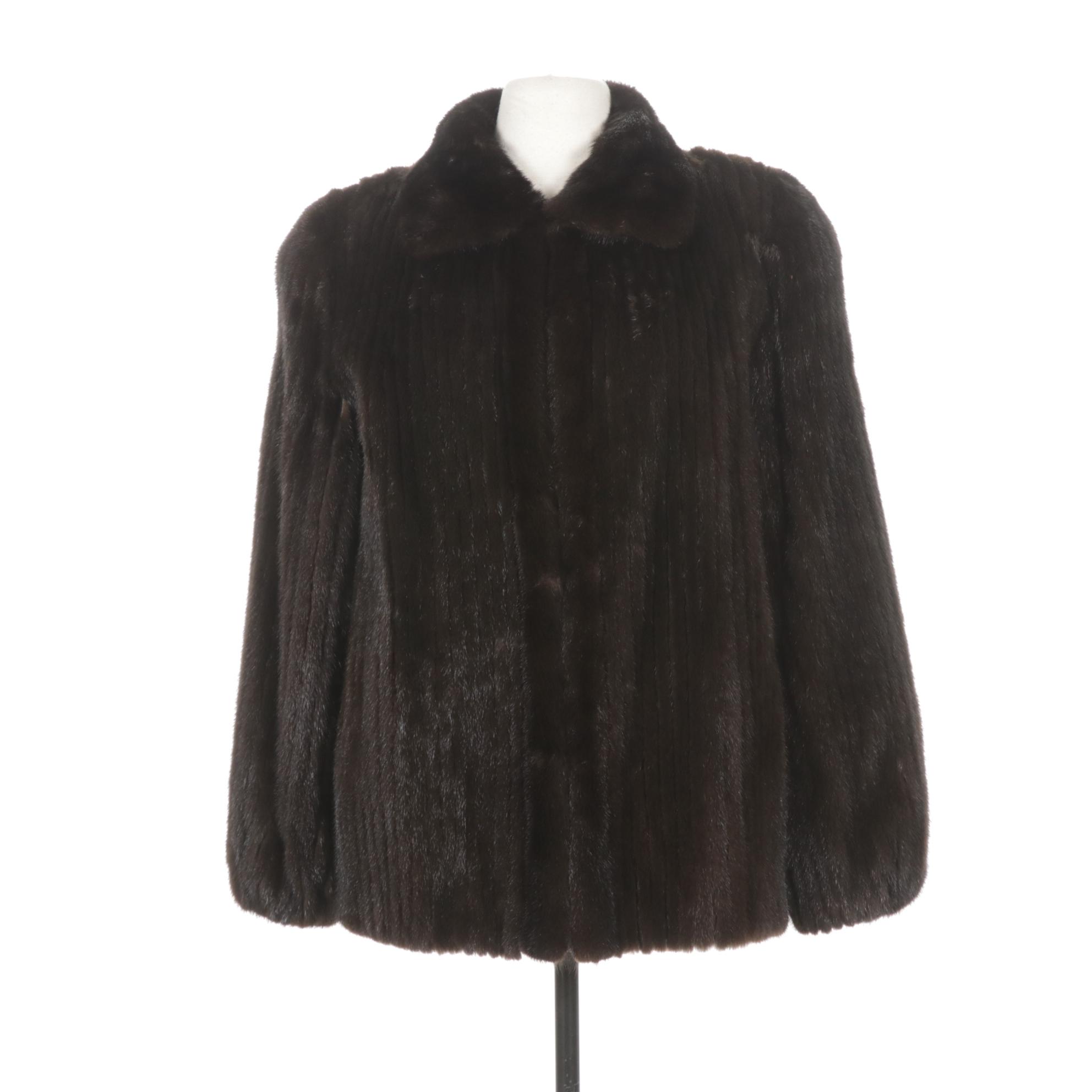 Ribbon Espresso Mink Fur Jacket