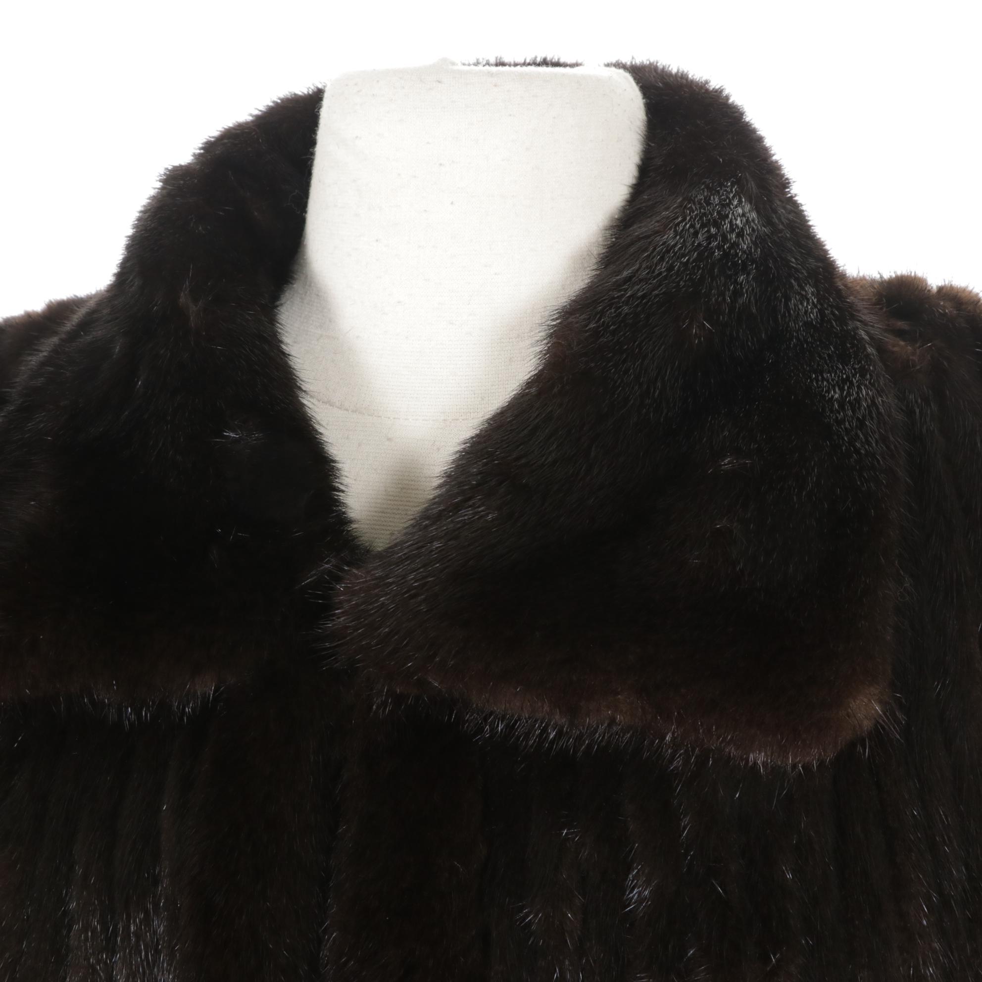 Ribbon Espresso Mink Fur Jacket