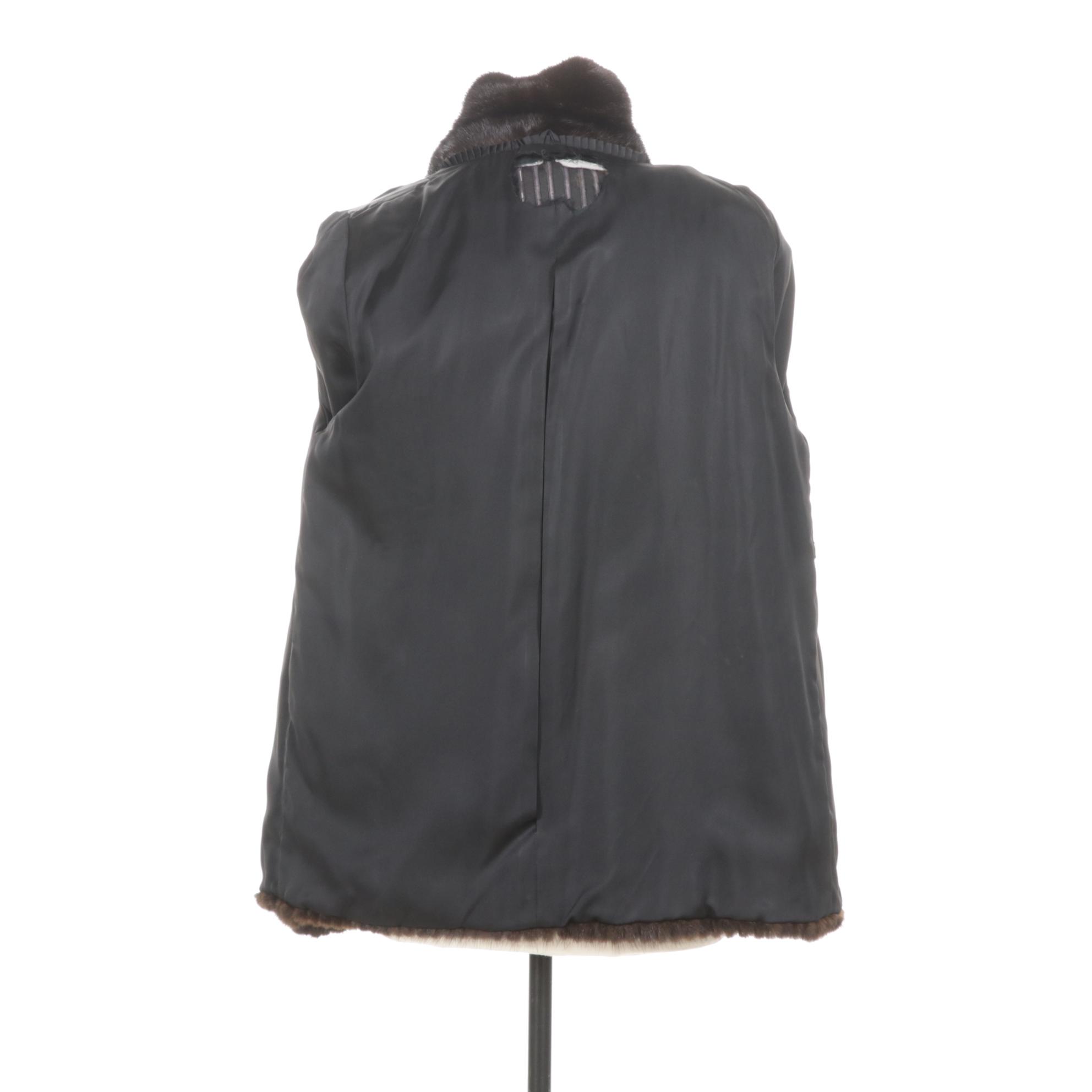 Ribbon Espresso Mink Fur Jacket