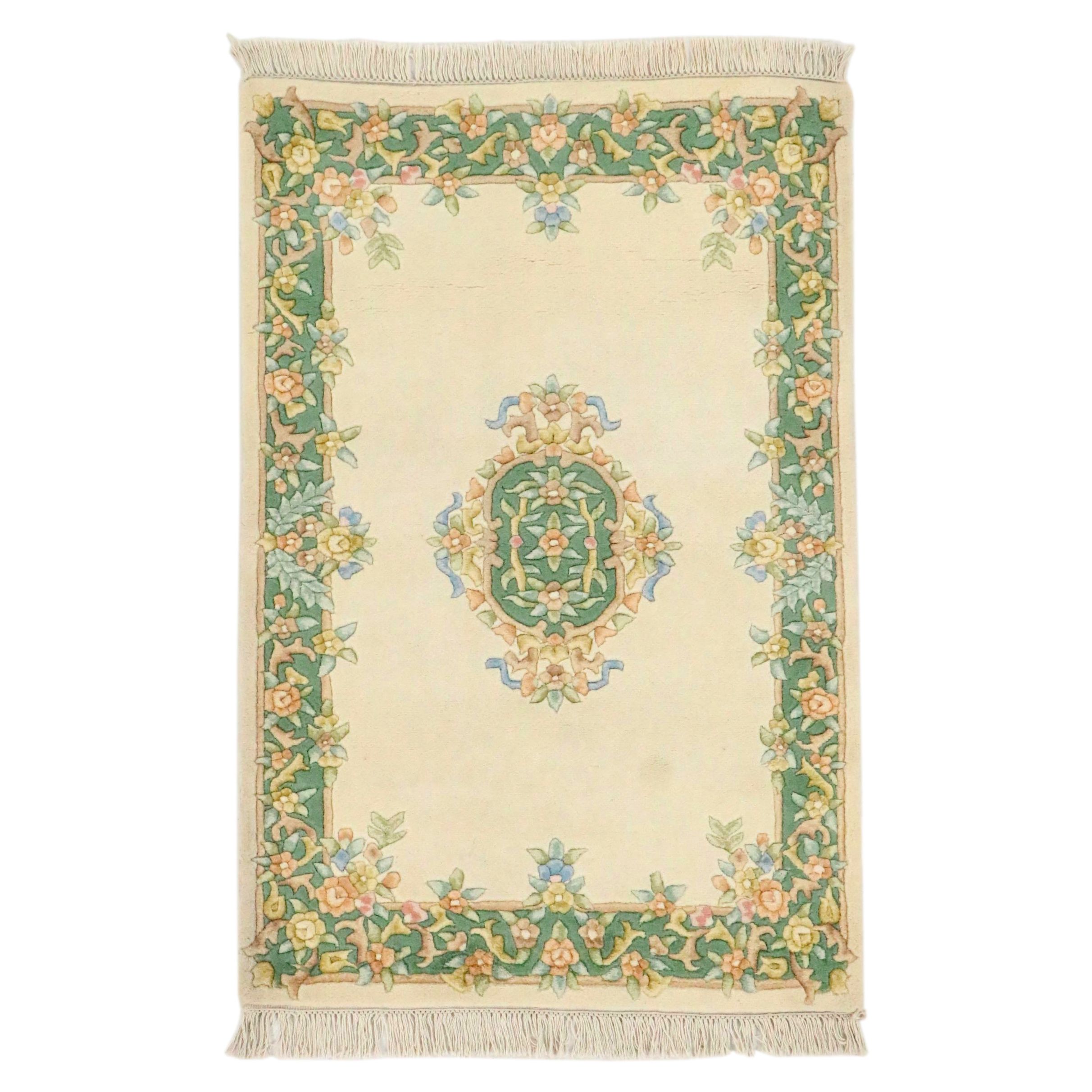 3'11 x 6'6 Hand-Knotted Indo-Chinese Peking Area Rug