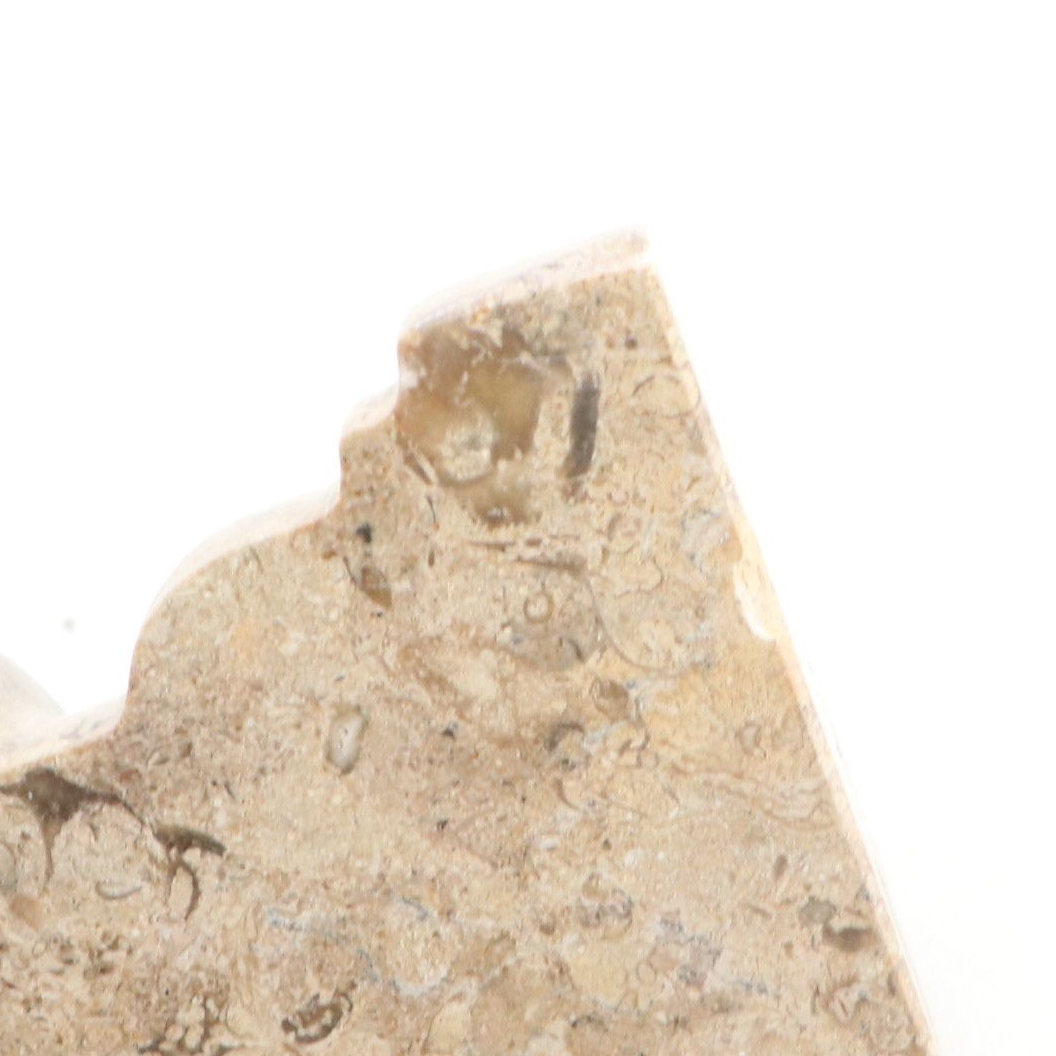 Carved and Polished Marble and Travertine Bookends