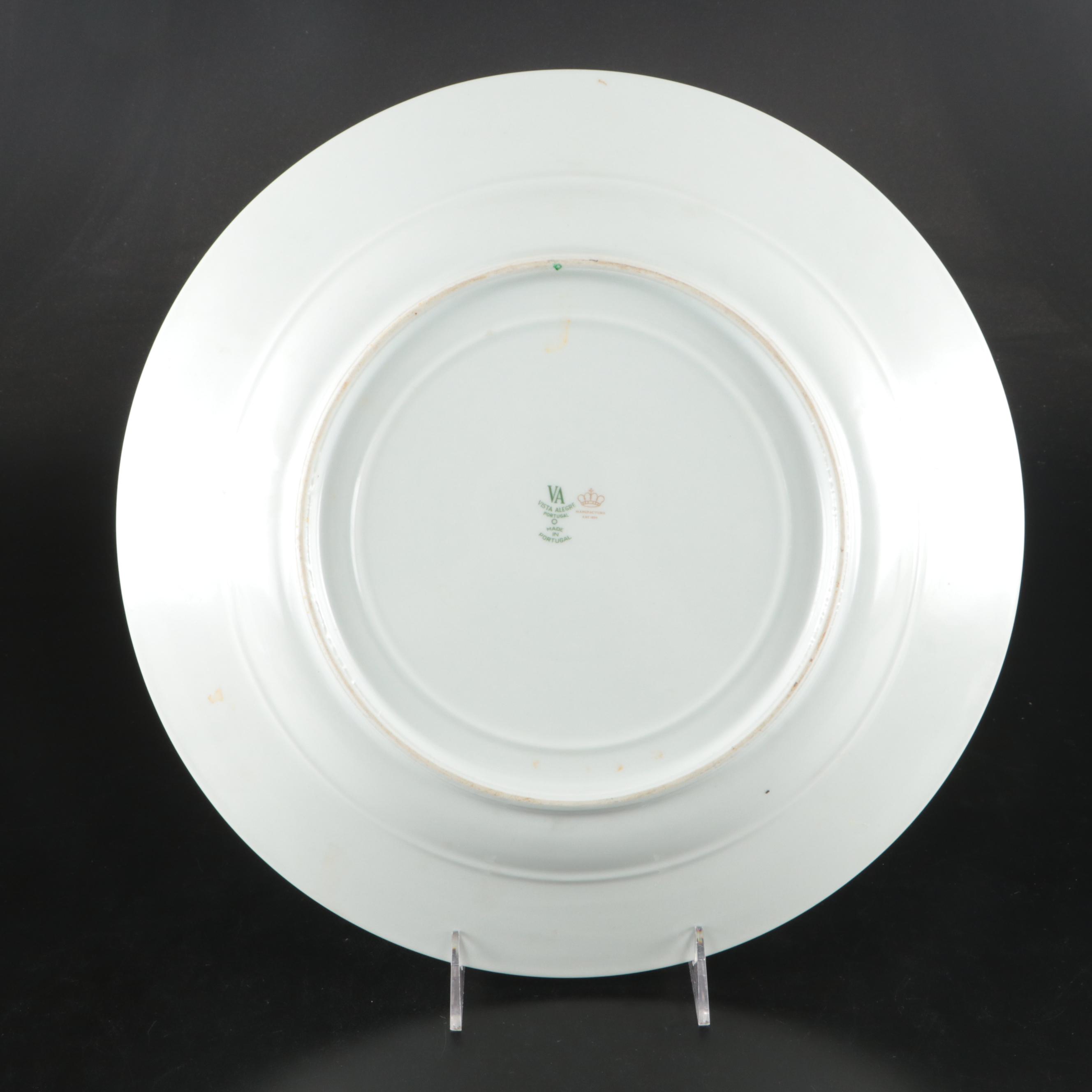 Vista Alegre "Ceylon" Porcelain Plate with Flat Cups and Saucers