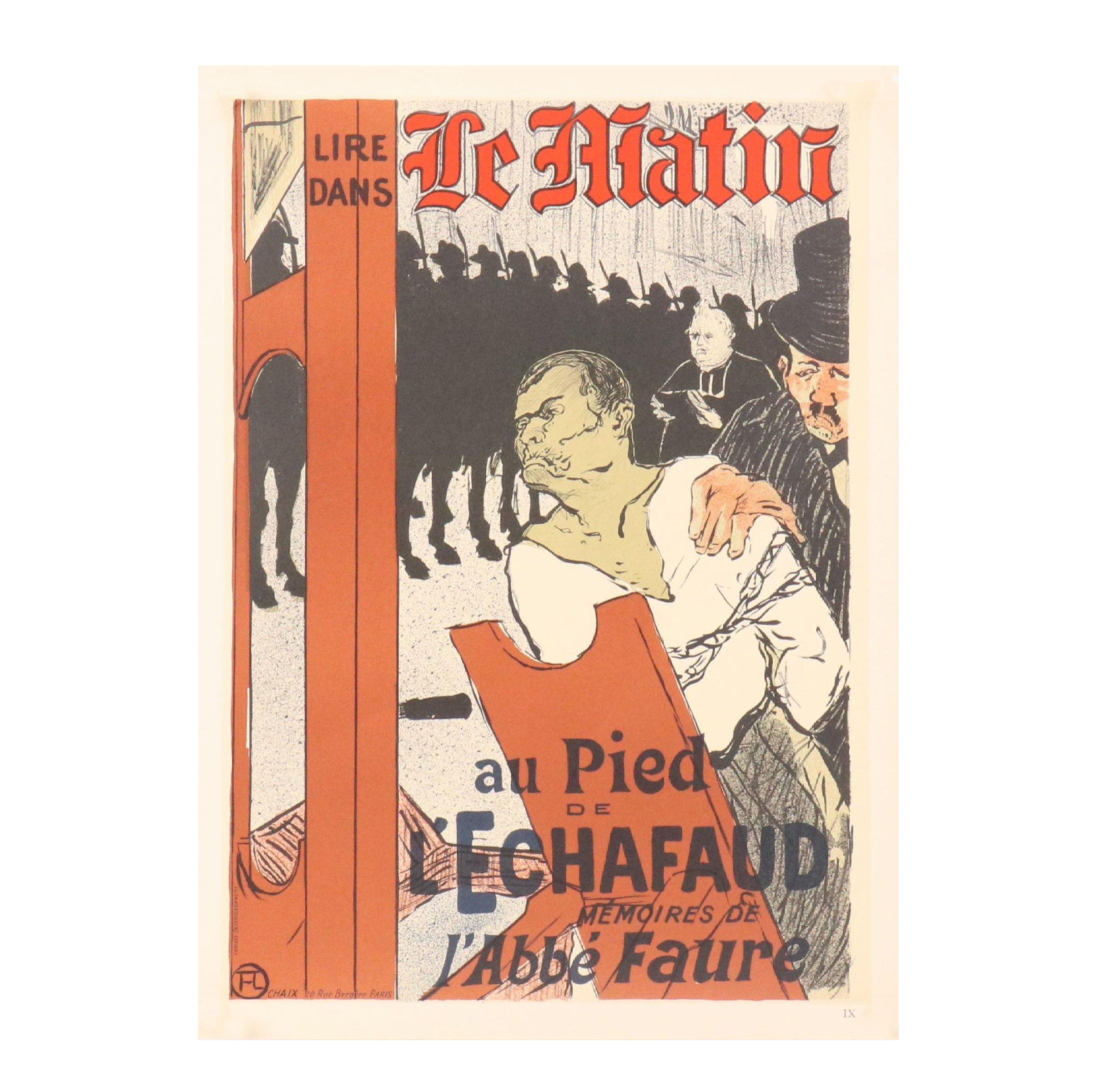 Lithograph Poster After Henri Toulouse-Lautrec for "Le Matin"