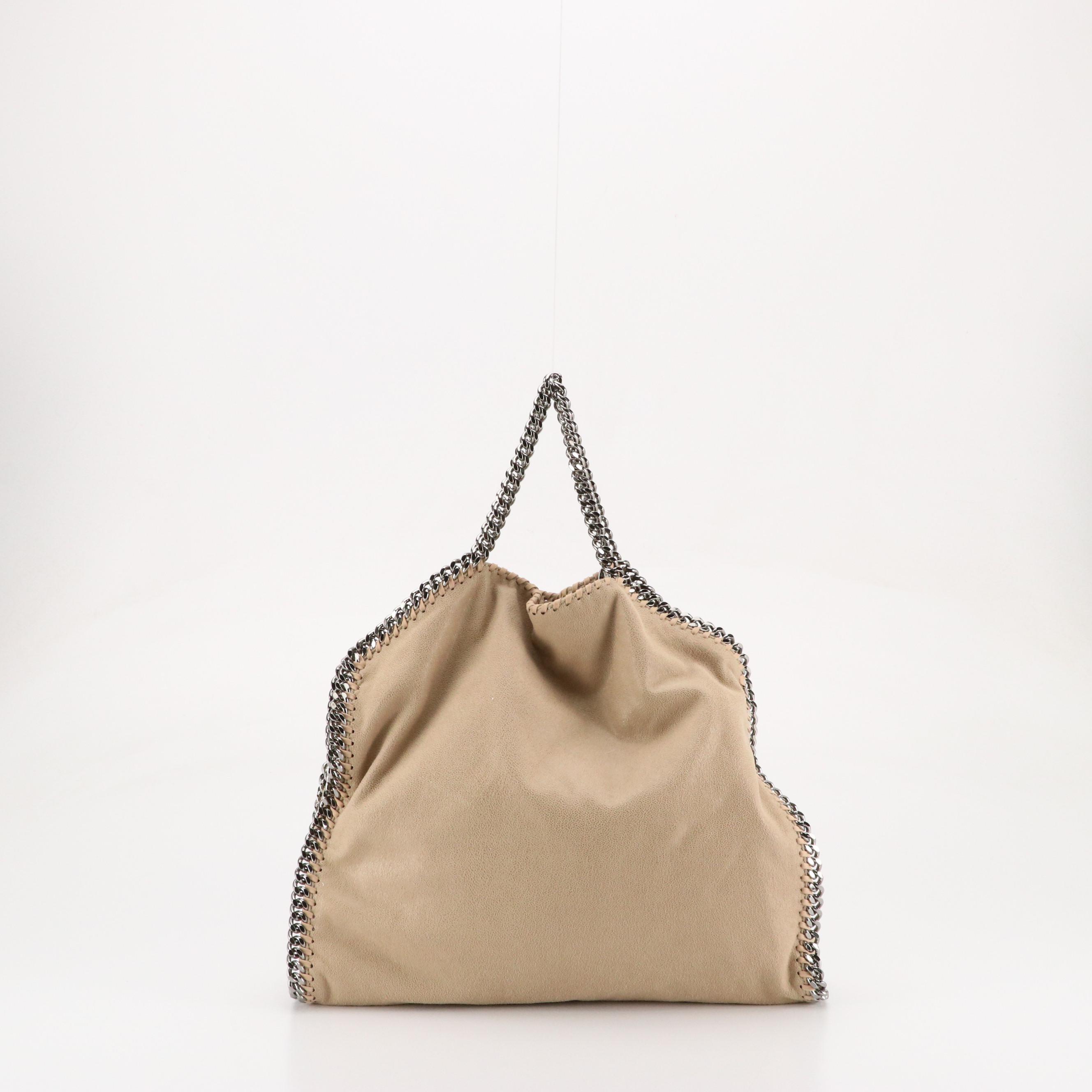 Stella Mccartney Large Falabella Chain Strap Bag in Shaggy Deer Faux-Suede