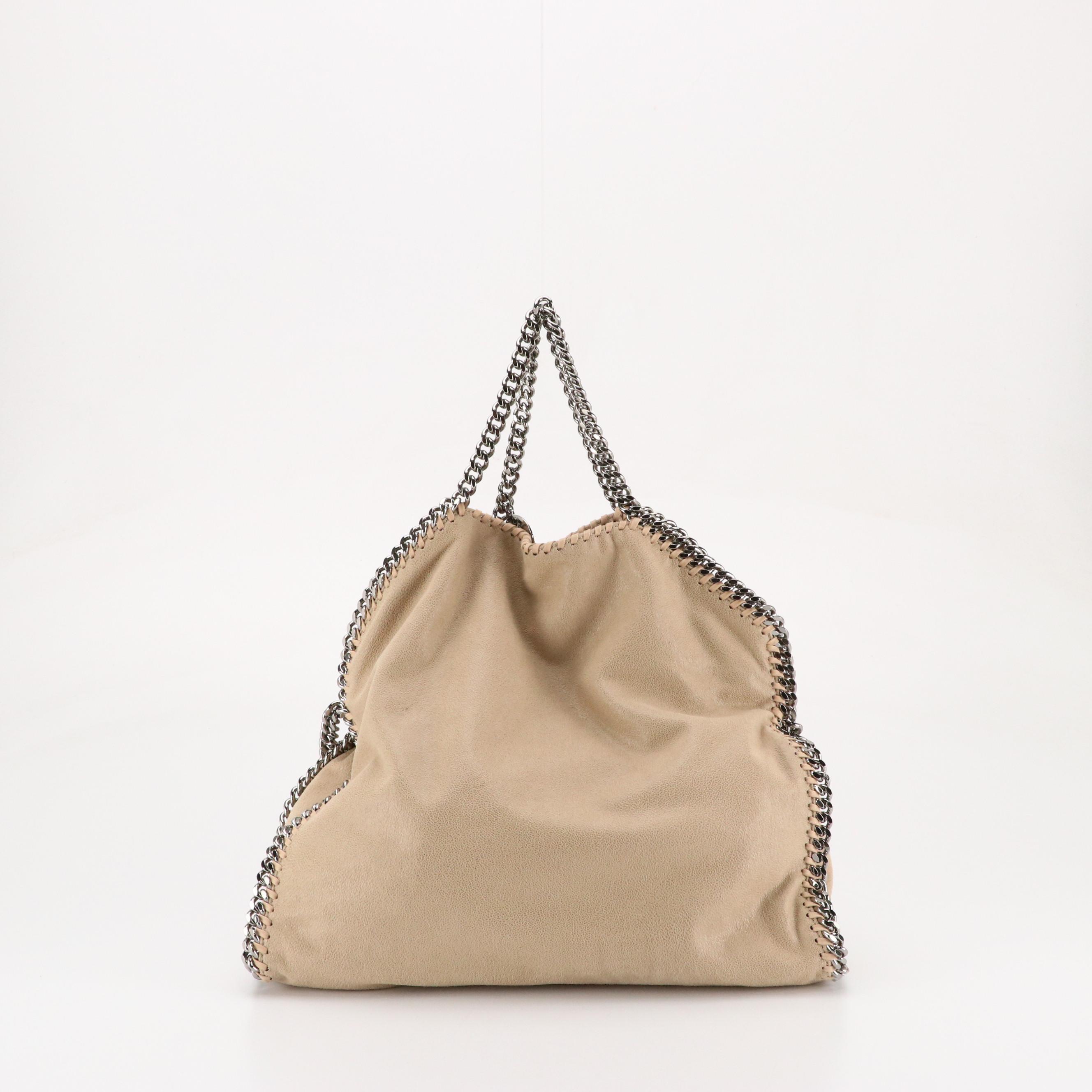 Stella Mccartney Large Falabella Chain Strap Bag in Shaggy Deer Faux-Suede