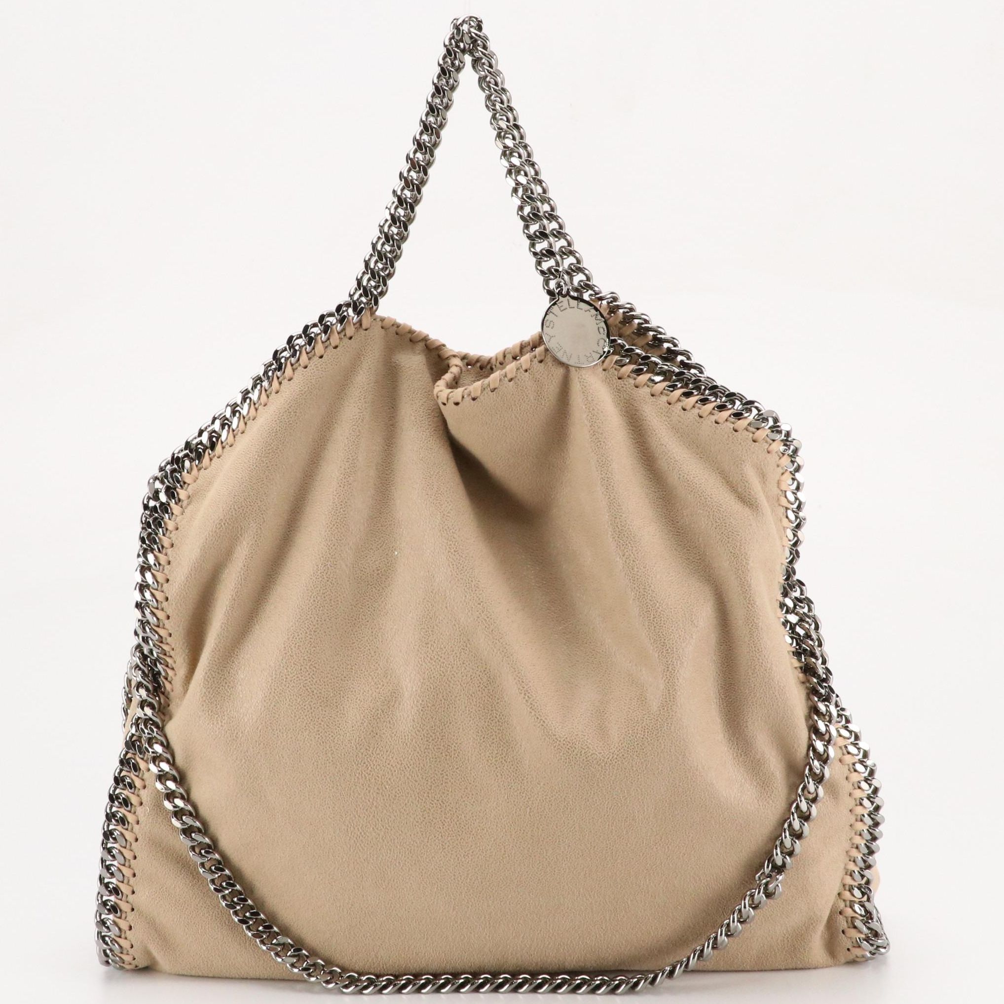 Stella Mccartney Large Falabella Chain Strap Bag in Shaggy Deer Faux-Suede