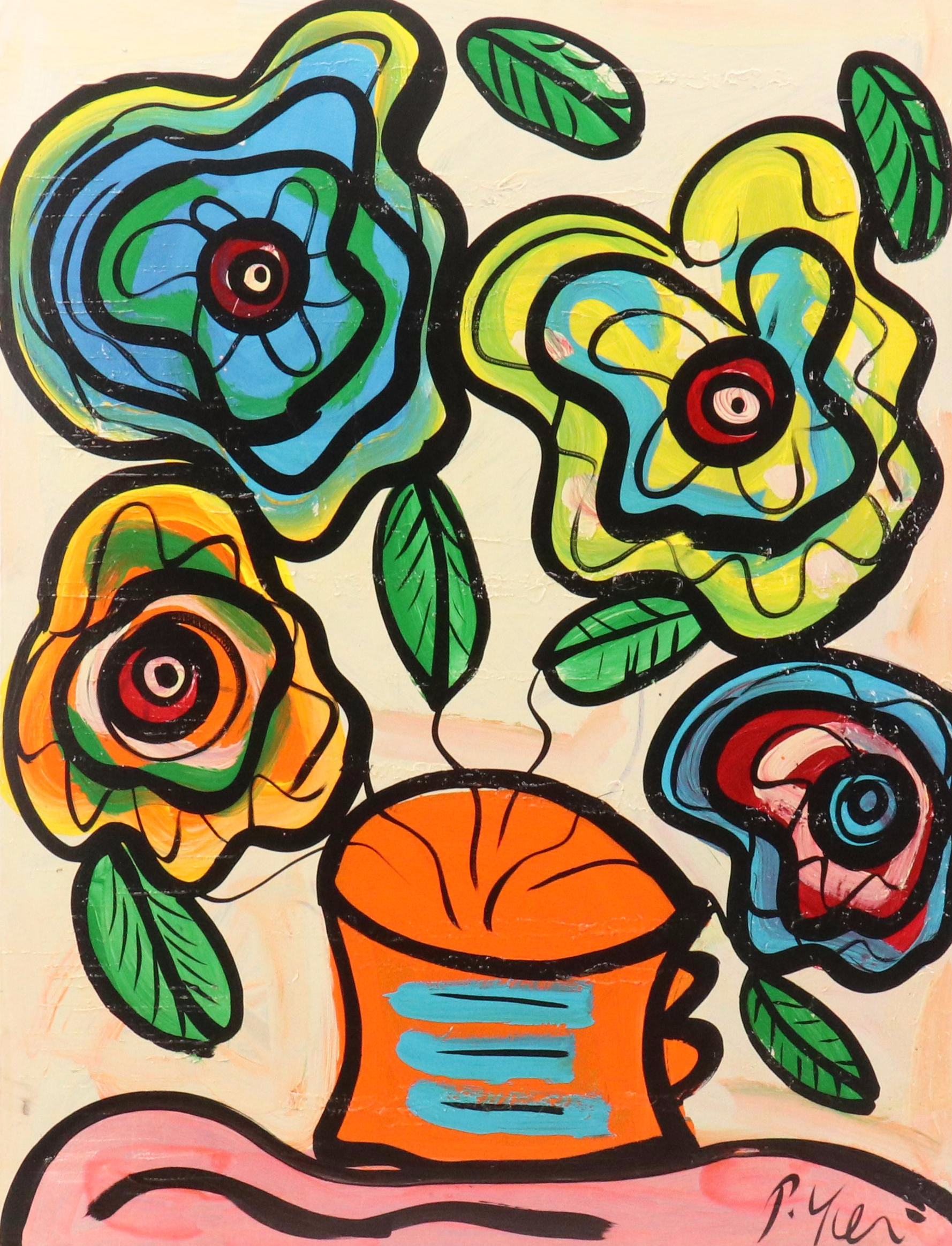 Peter Keil Acrylic Painting "Paris Flowers"