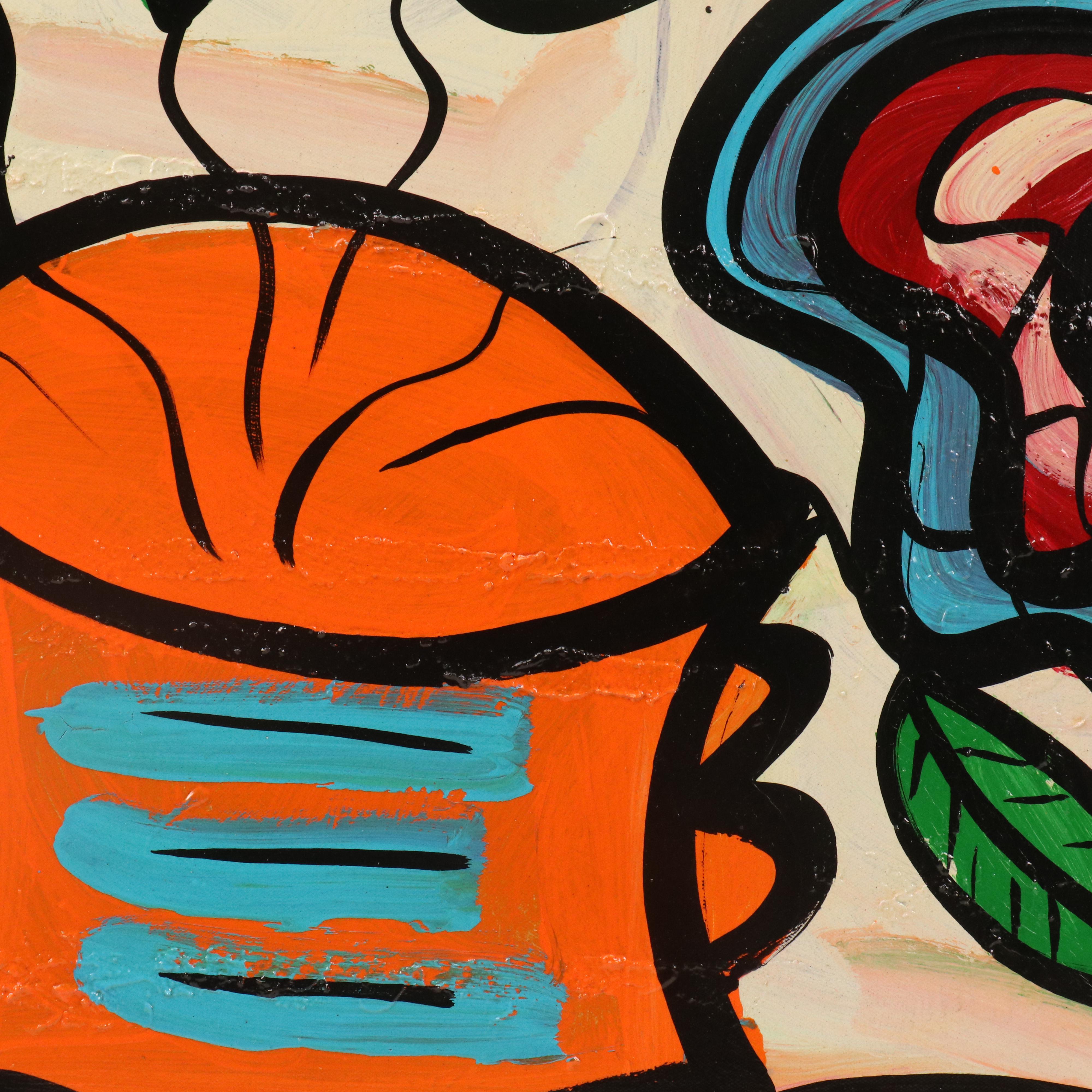 Peter Keil Acrylic Painting "Paris Flowers"