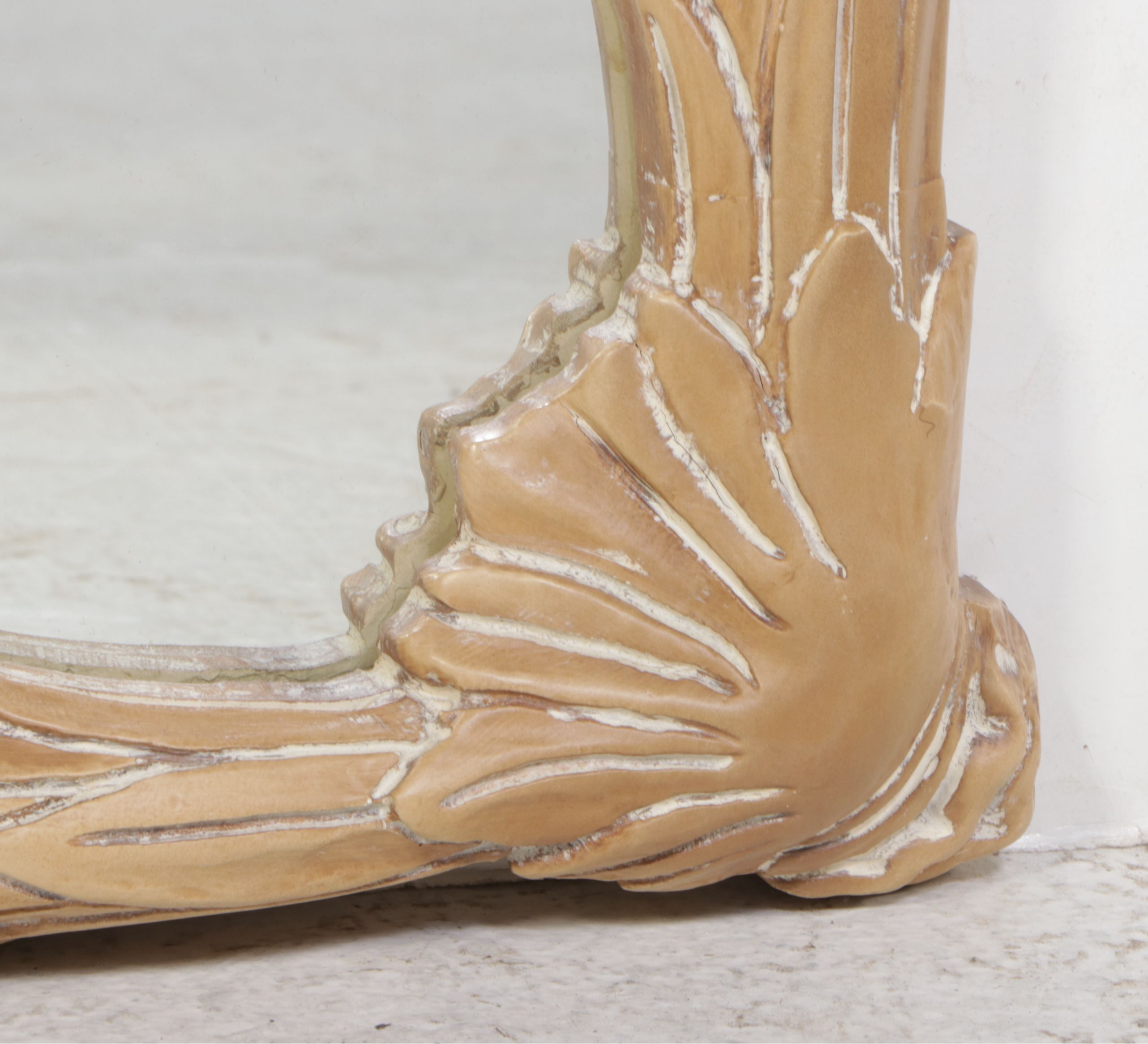 Palm Frond Form Composite Full-Length Wall Mirror