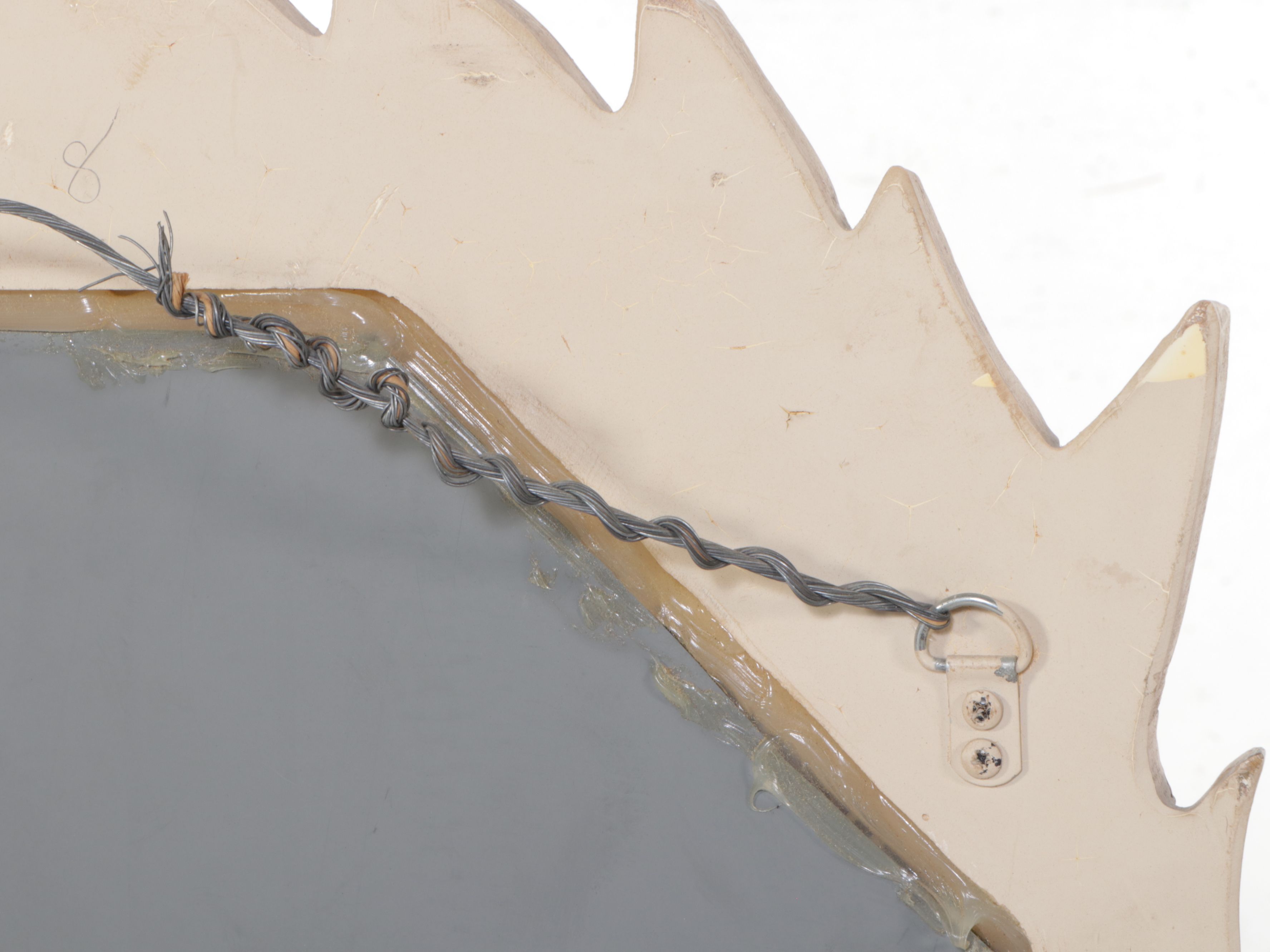 Palm Frond Form Composite Full-Length Wall Mirror