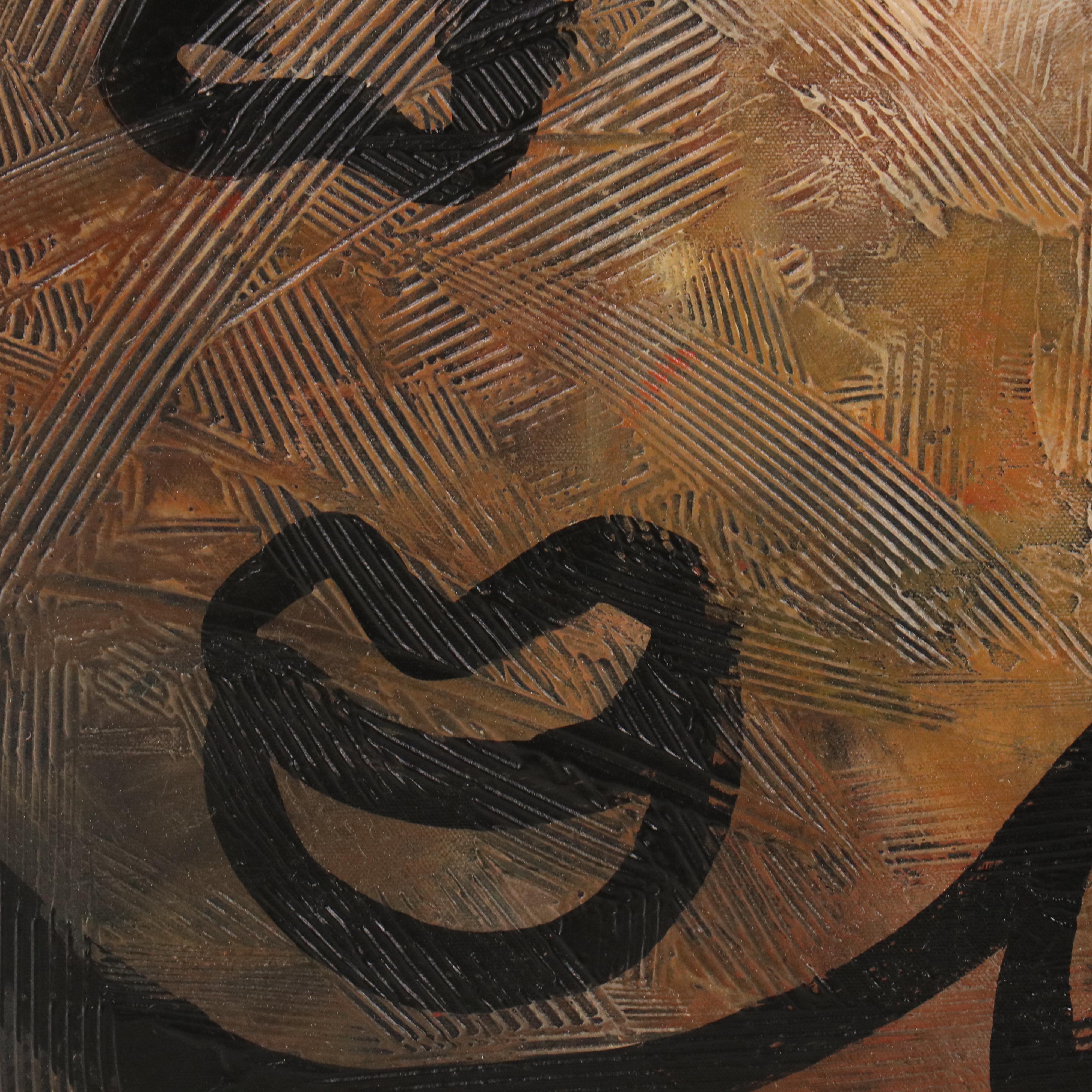 Peter Keil Abstract Figurative Acrylic Painting, Late 20th Century