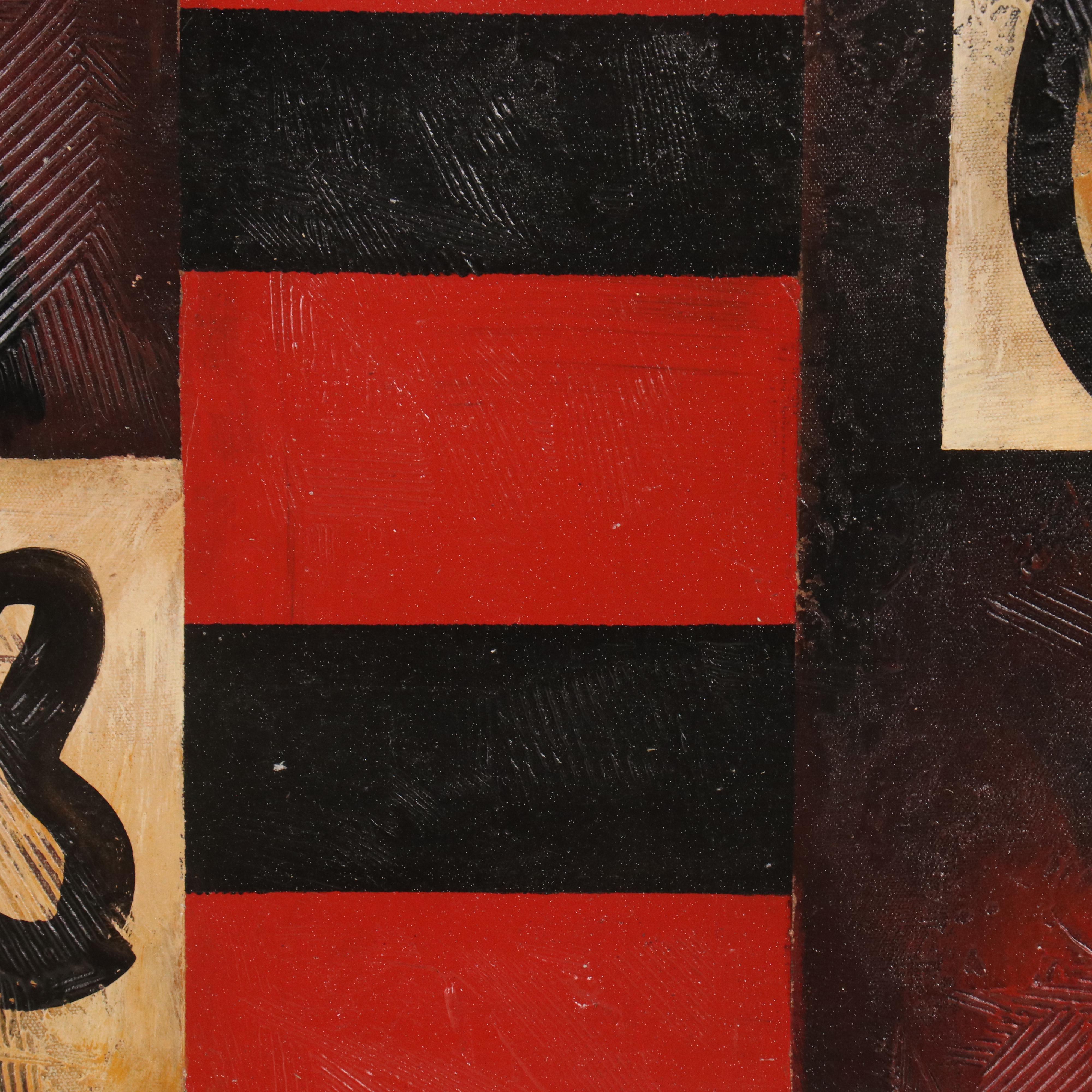 Peter Keil Abstract Figurative Acrylic Painting, Late 20th Century