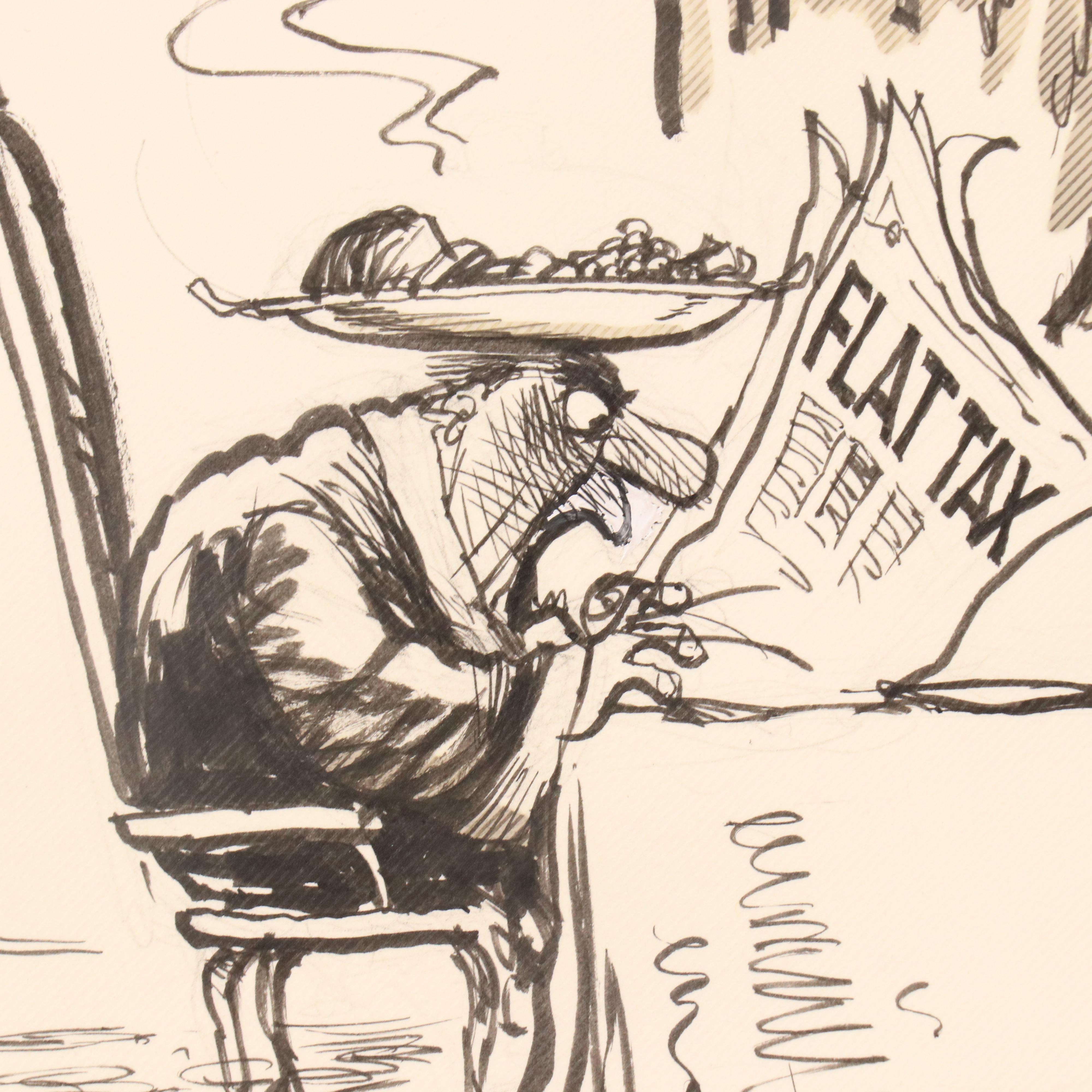 Jim Borgman Cincinnati Enquirer Ink Political Cartoon Illustration, 1984