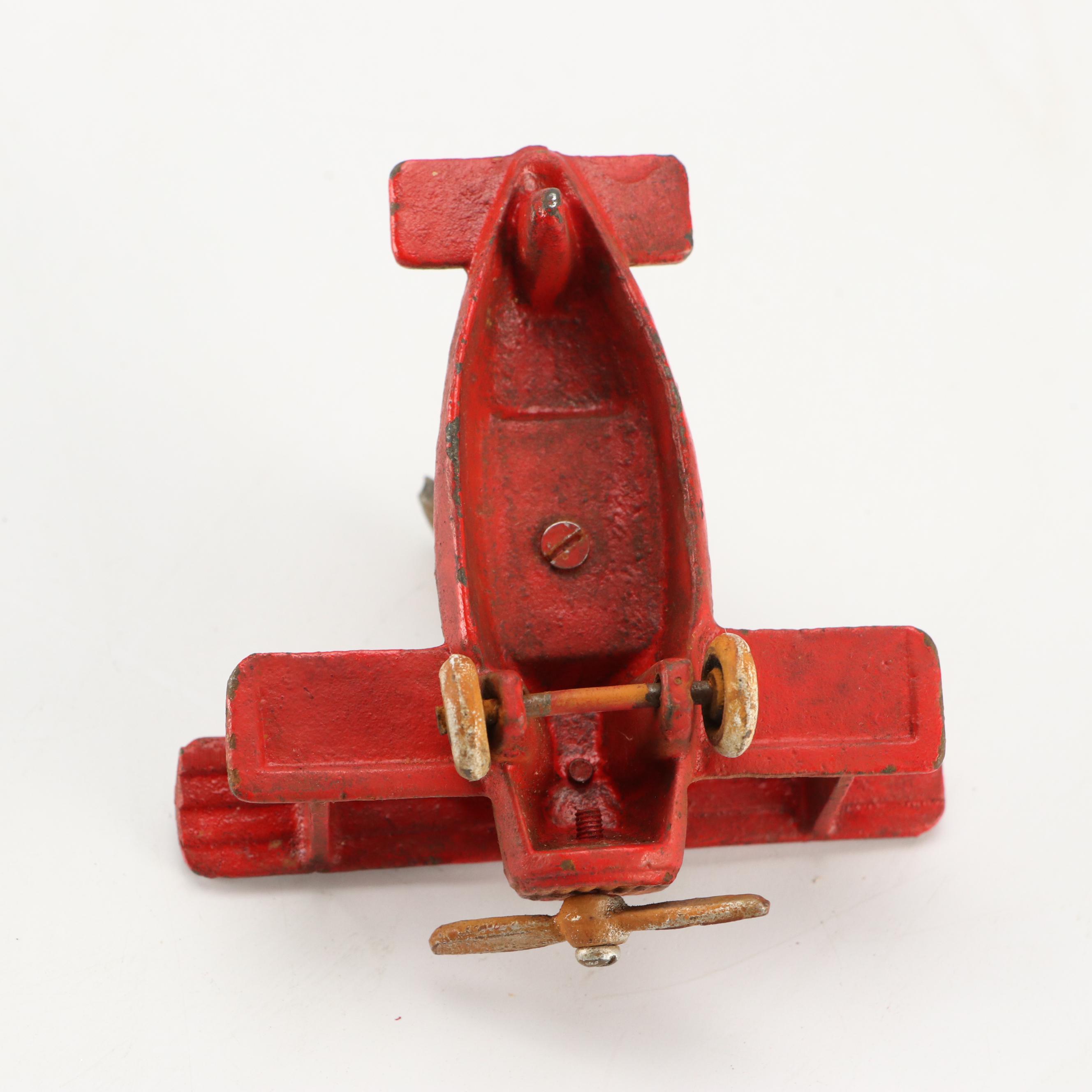 Cast Iron Bugs Bunny Airplane with Car and Horse Toys, Early to Mid-20th Century
