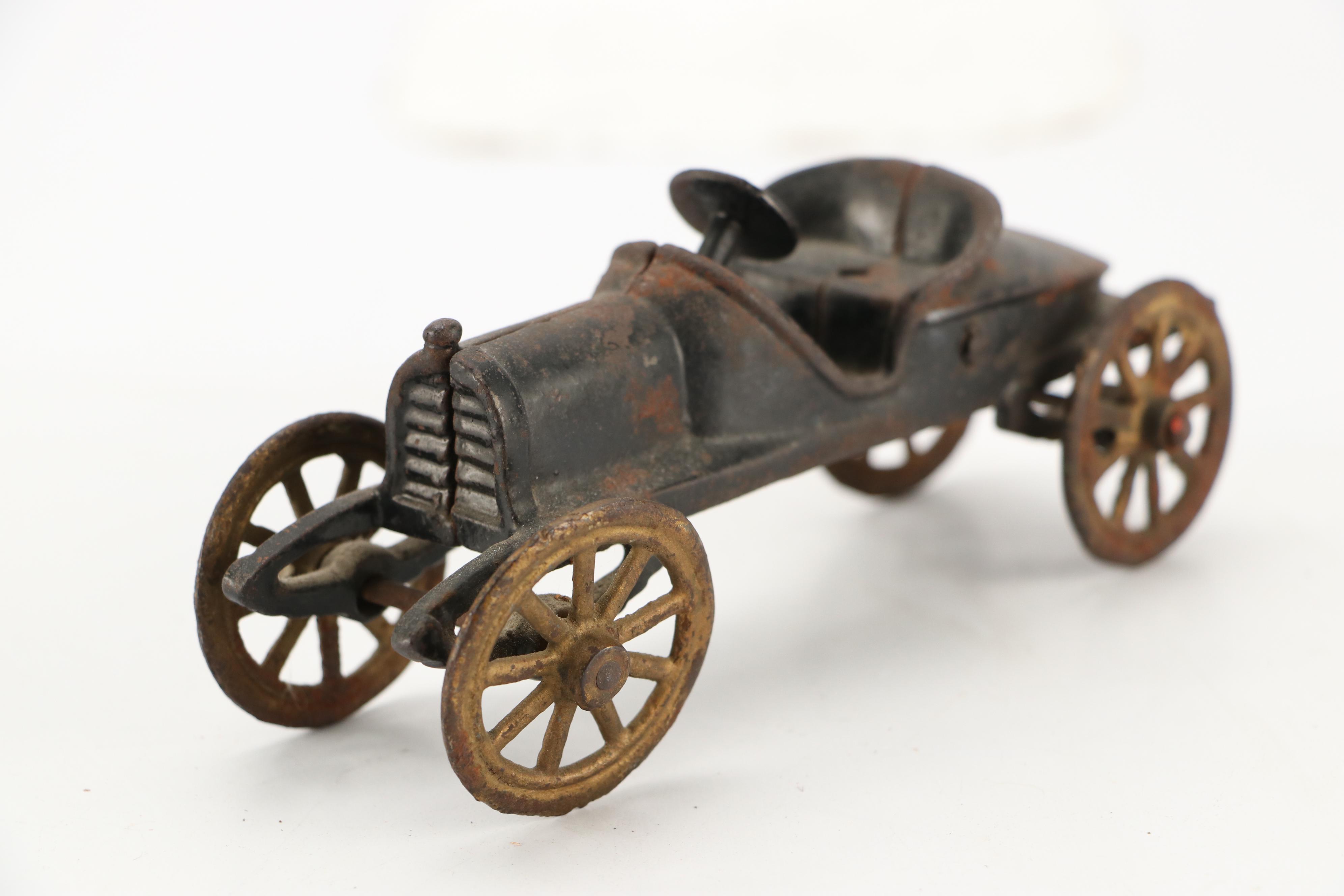 Cast Iron Bugs Bunny Airplane with Car and Horse Toys, Early to Mid-20th Century