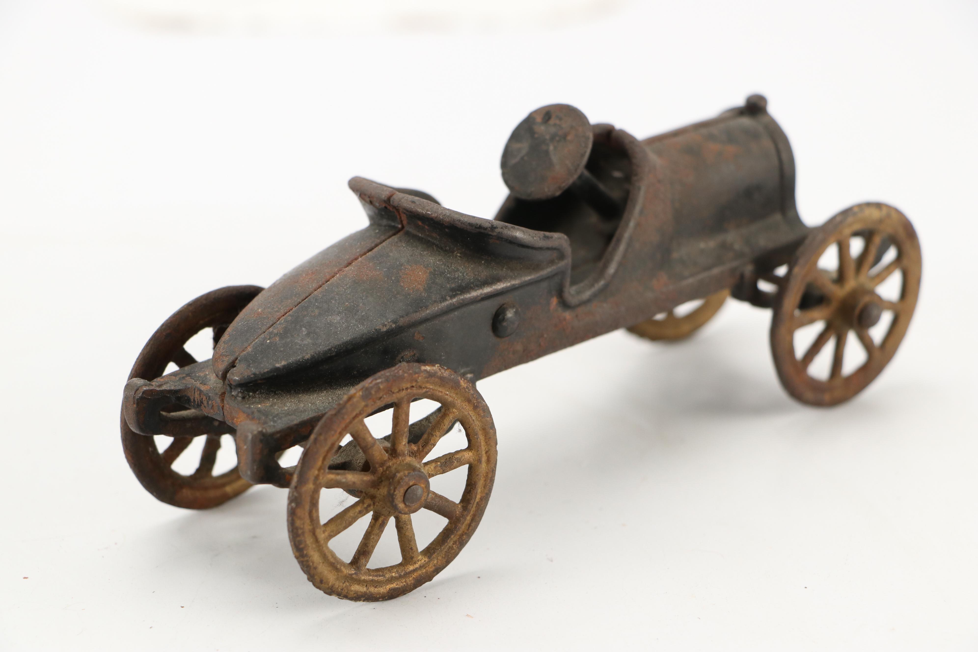 Cast Iron Bugs Bunny Airplane with Car and Horse Toys, Early to Mid-20th Century