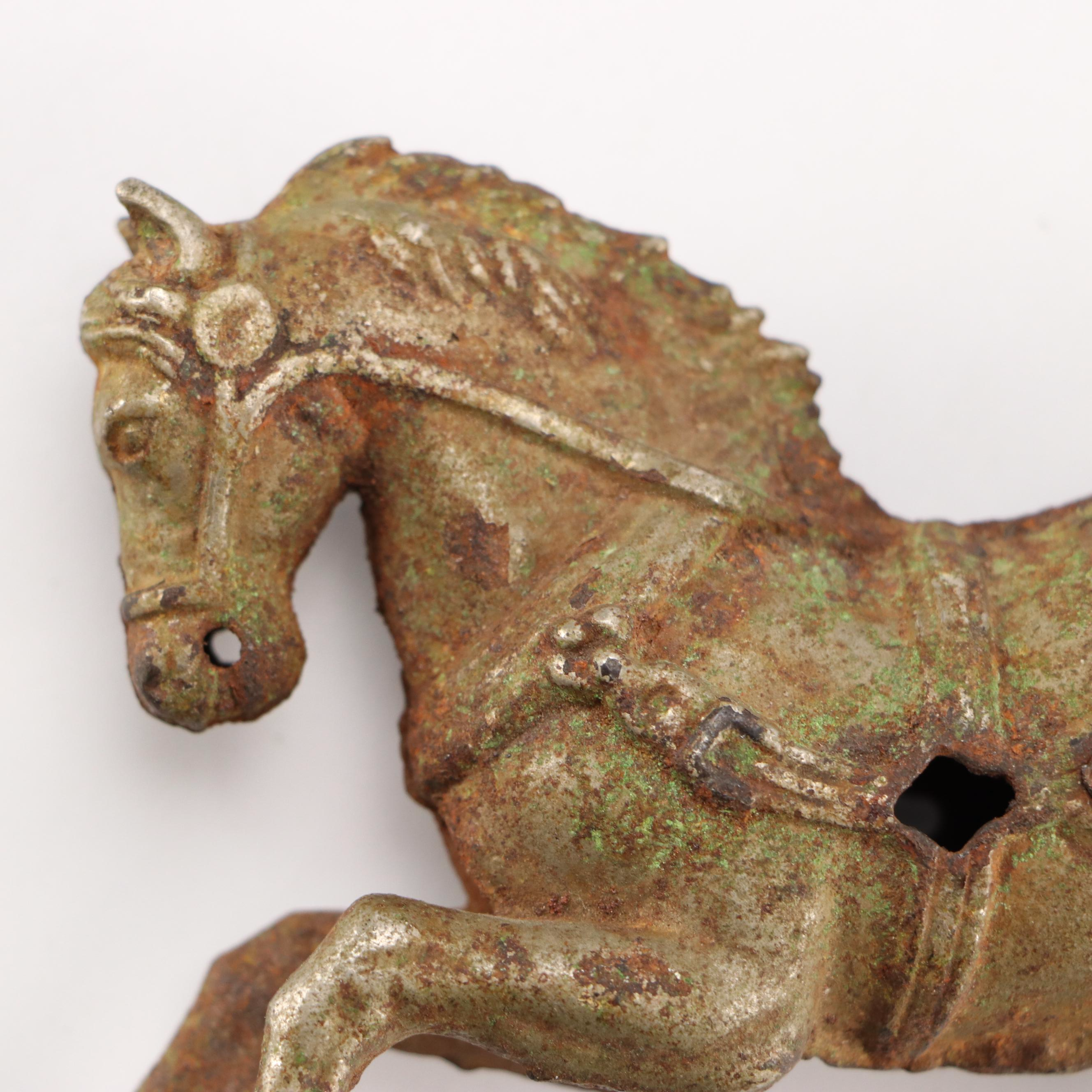 Cast Iron Bugs Bunny Airplane with Car and Horse Toys, Early to Mid-20th Century